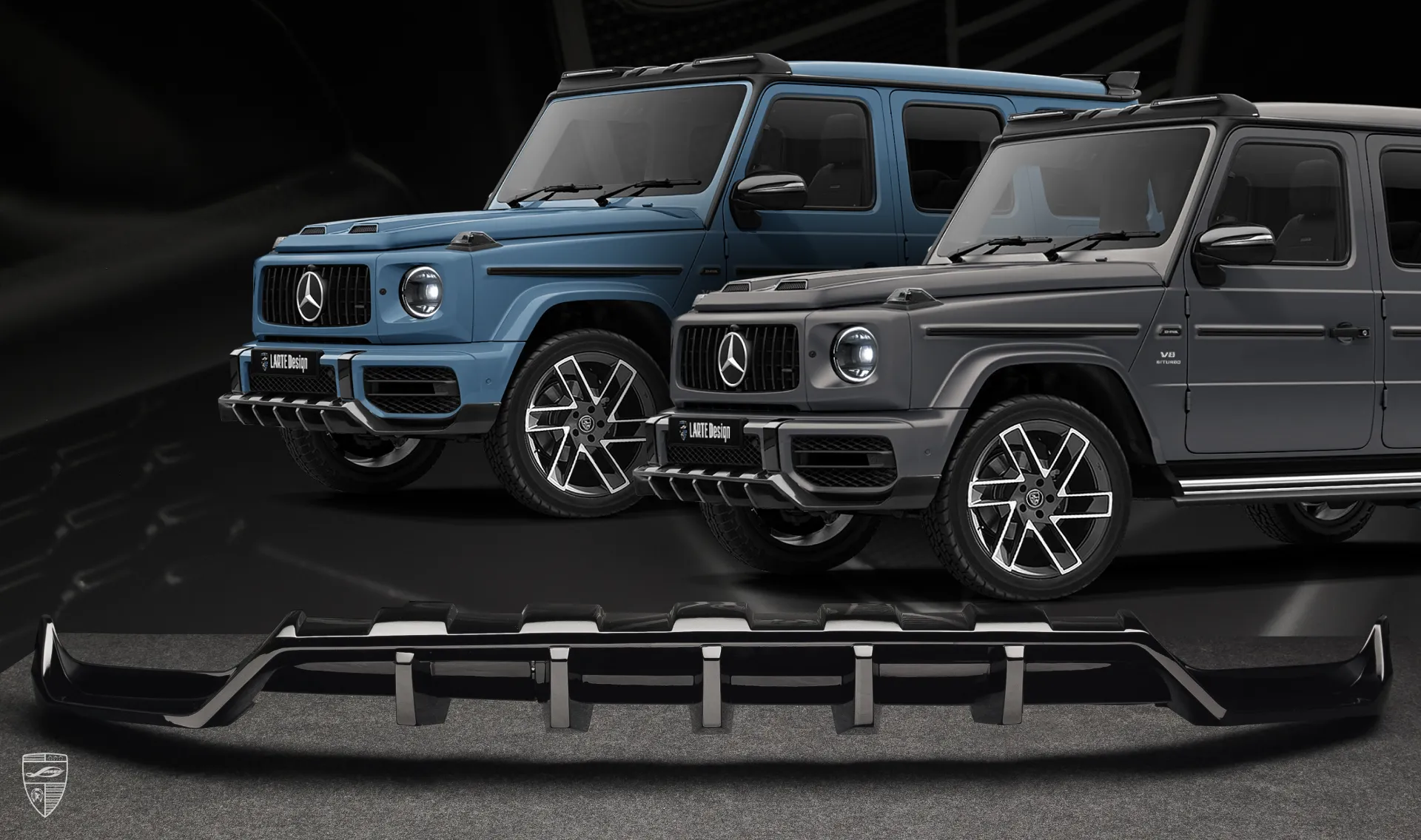 Front bumper splitter upgrade for the family car Mercedes G63 AMG W463 from LARTE Design