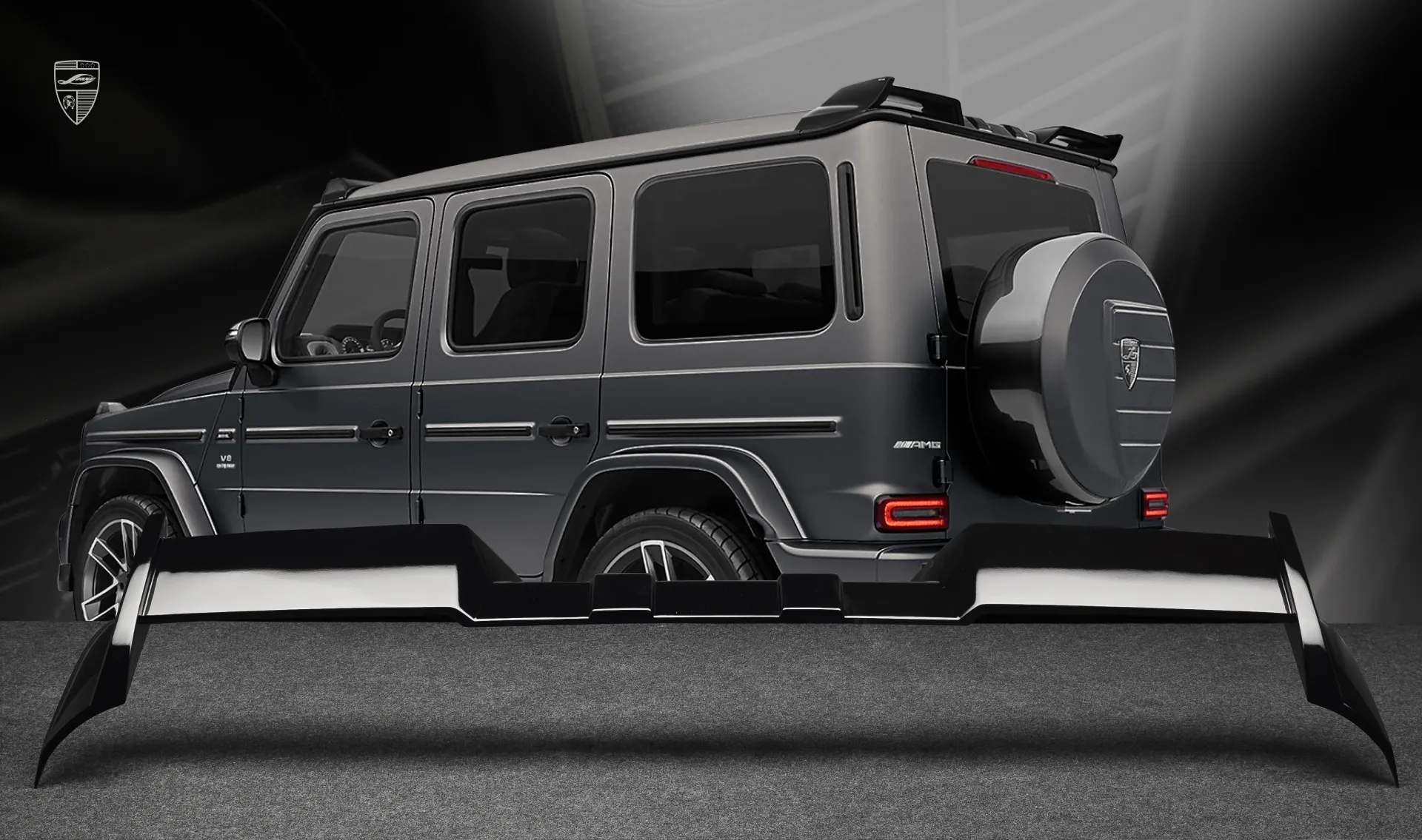 Roof spoiler upgrade for the family car Mercedes G63 AMG W463 from LARTE Design