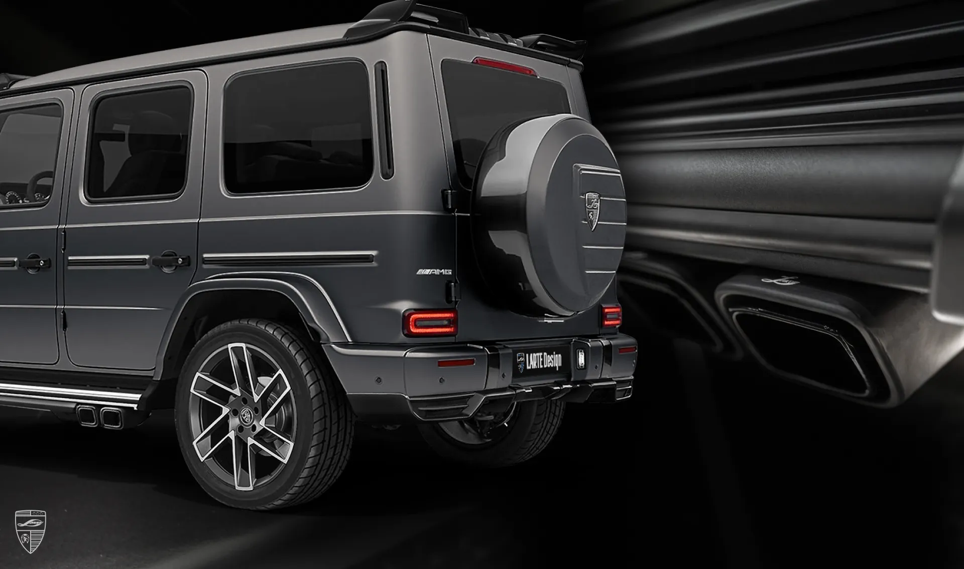 Tailpipe tips for your Mercedes G63 AMG W463 in the appearance package by LARTE Design