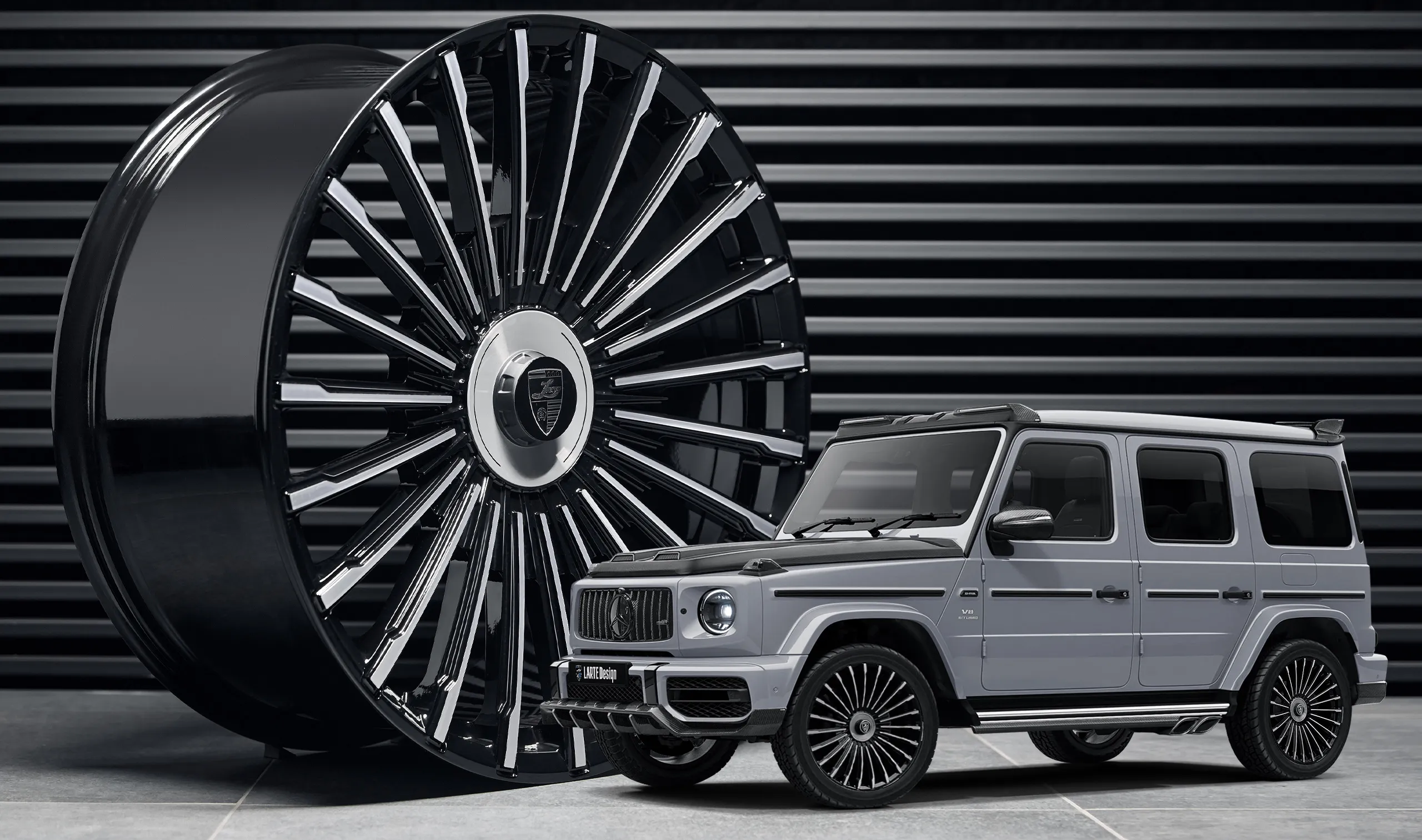Forged rims upgrade for the luxury car Mercedes G63 AMG W463 from LARTE Design