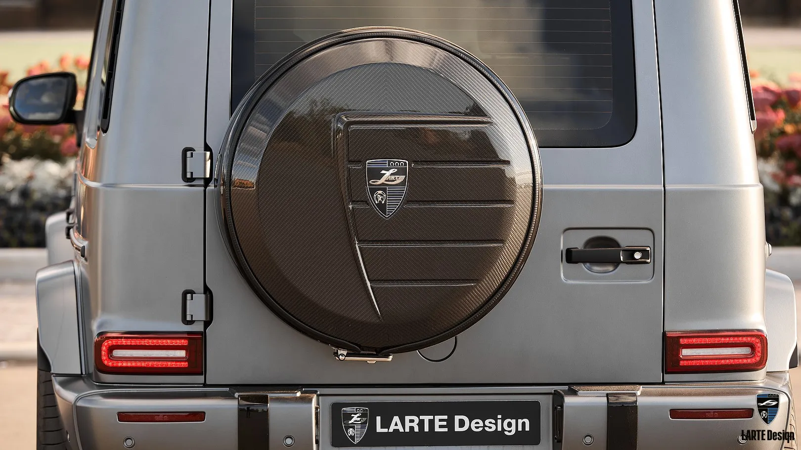 Spare wheel cover in tuning for Mercedes G63 W463 by LARTE Design