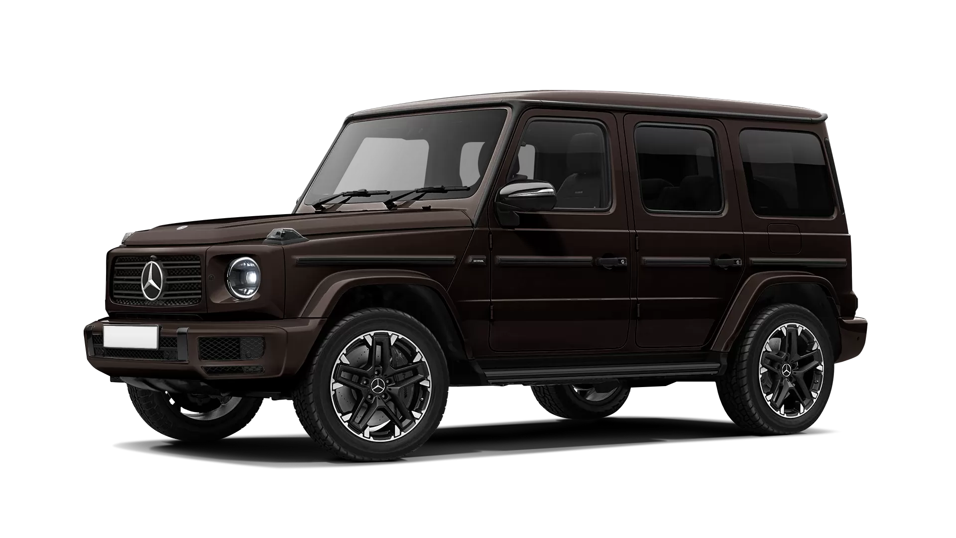 Mercedes G class W463 stock front view in Citrine Brown color