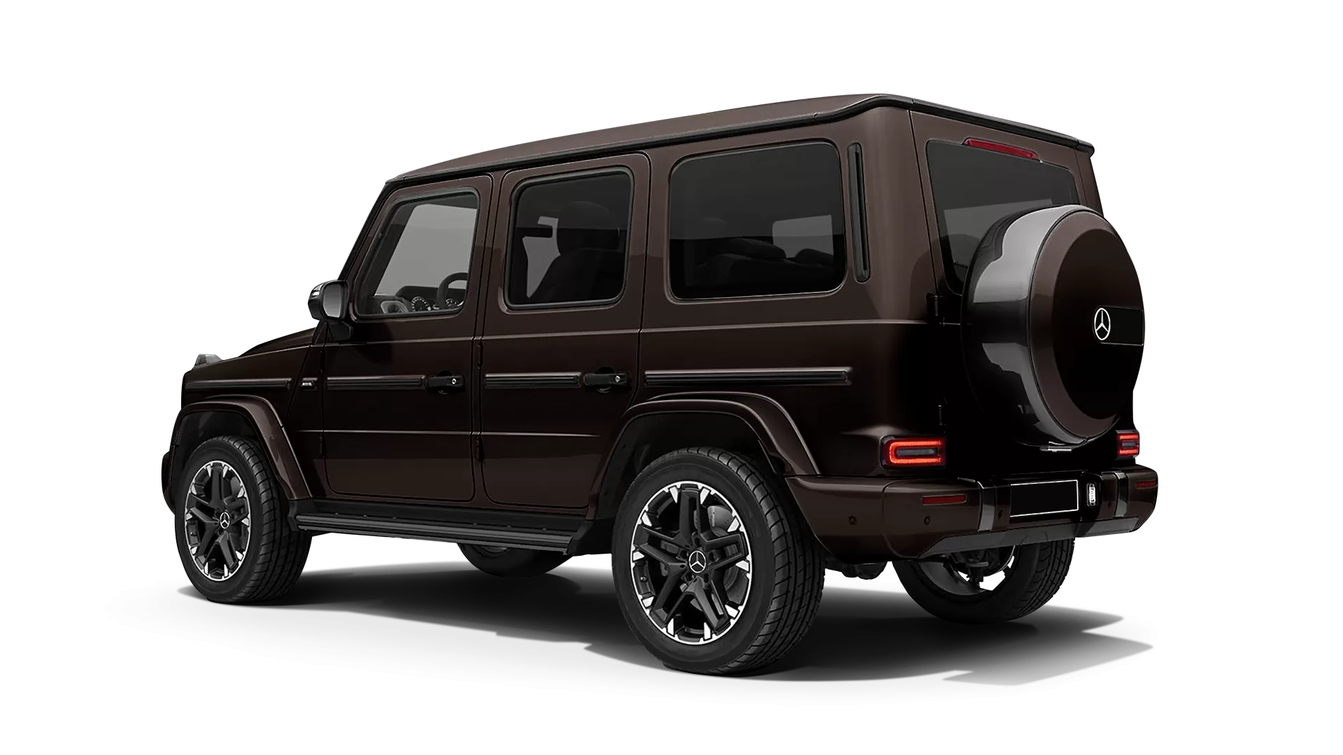Mercedes G class W463 stock rear view in Citrine Brown color