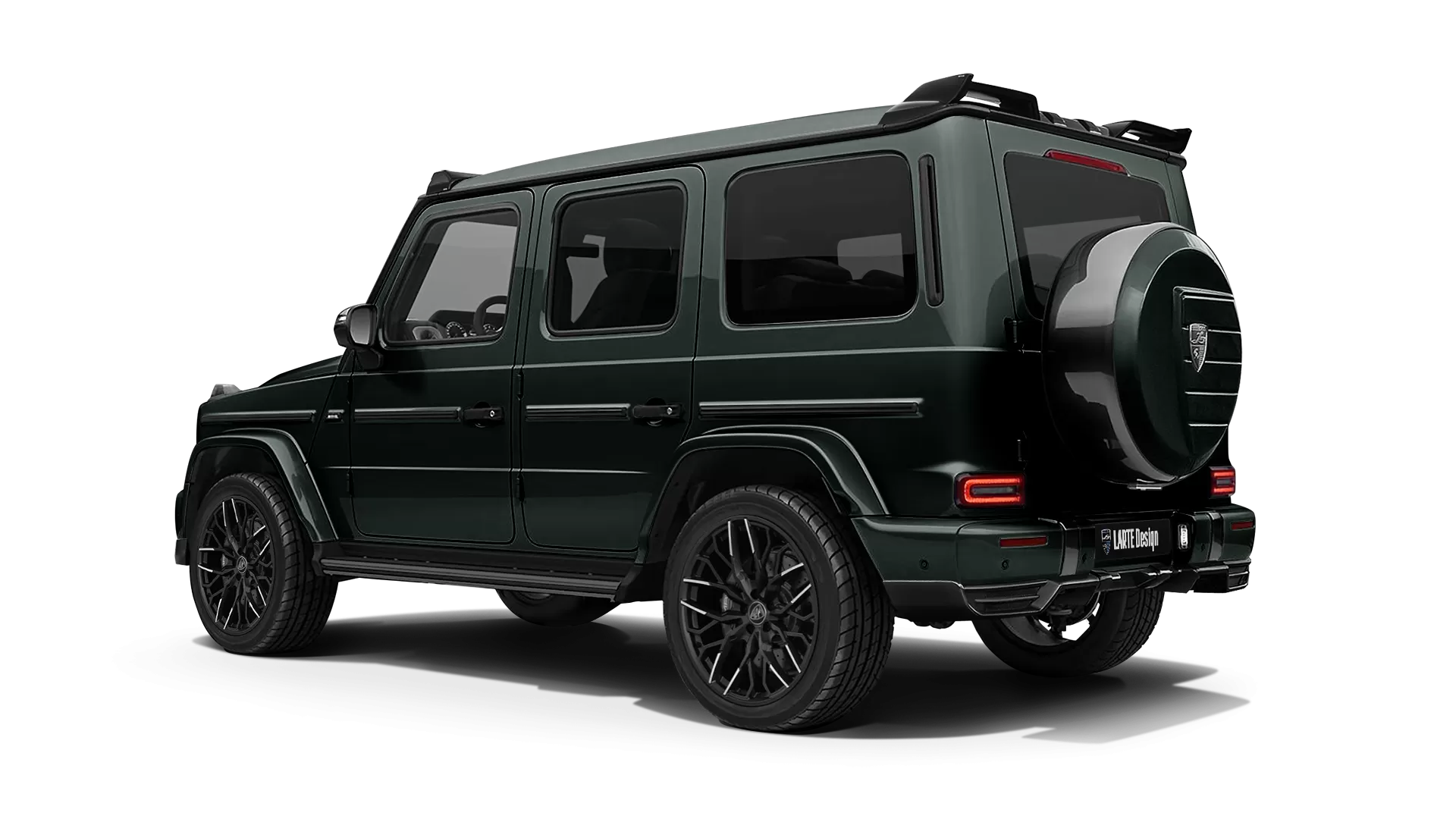 Mercedes G class W463 with painted body kit: rear view shown in Dark Green