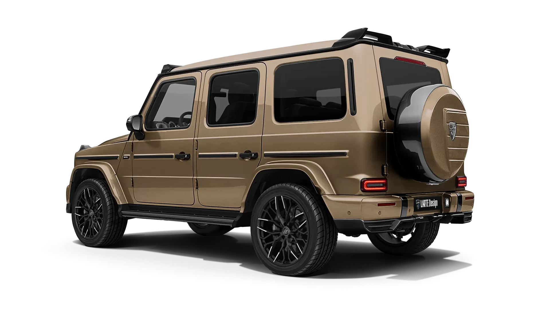 Mercedes G class W463 with painted body kit: rear view shown in Desert Sand
