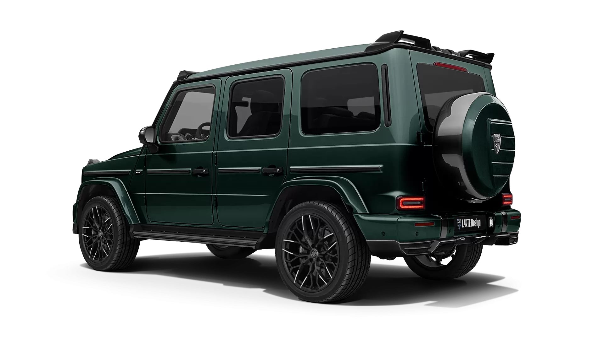Mercedes G class W463 with painted body kit: rear view shown in Emerald Green