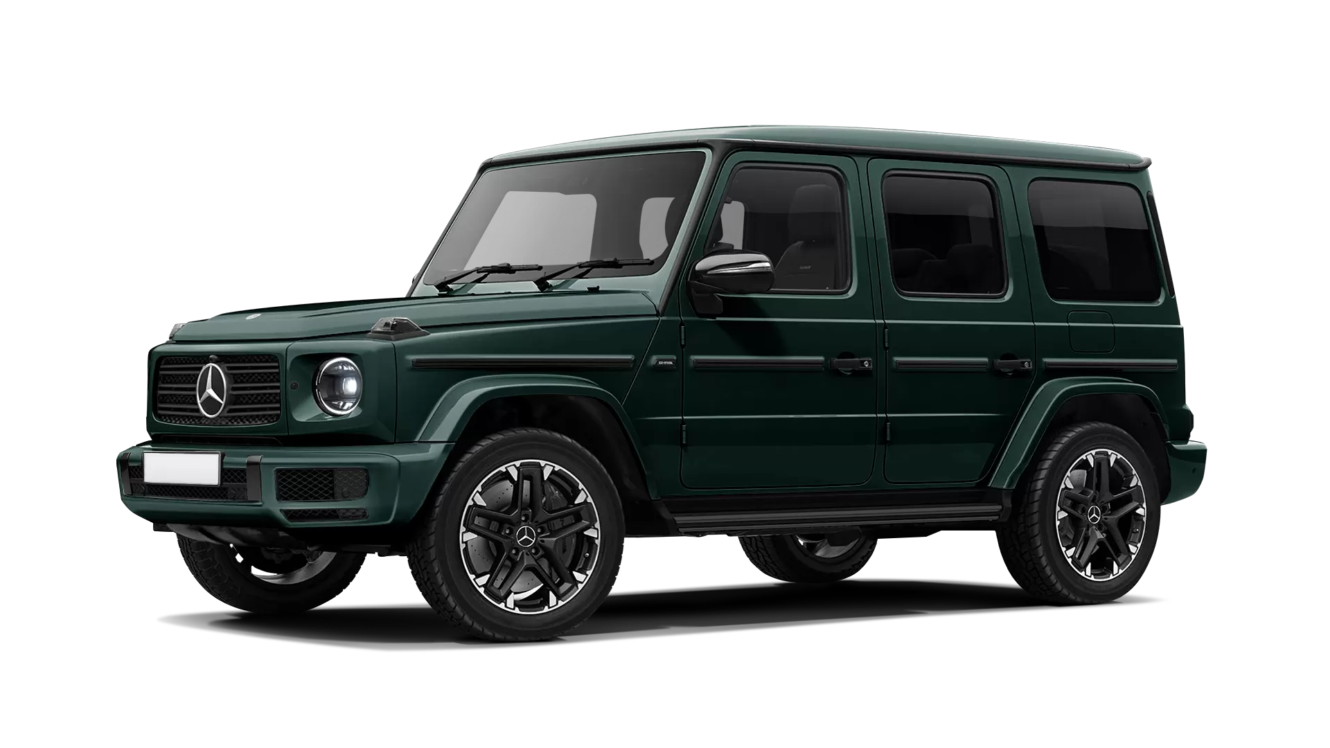 Mercedes G class W463 stock front view in Emerald Green color