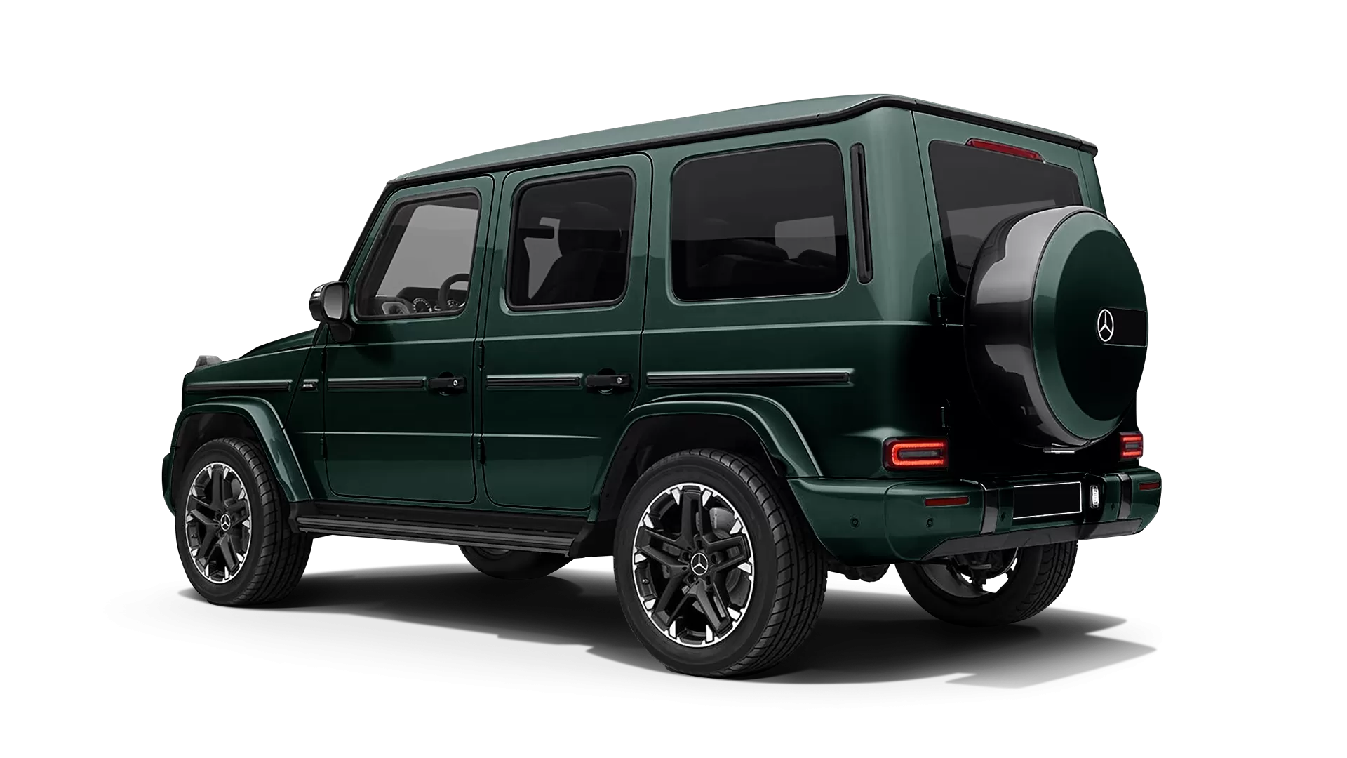 Mercedes G class W463 stock rear view in Emerald Green color