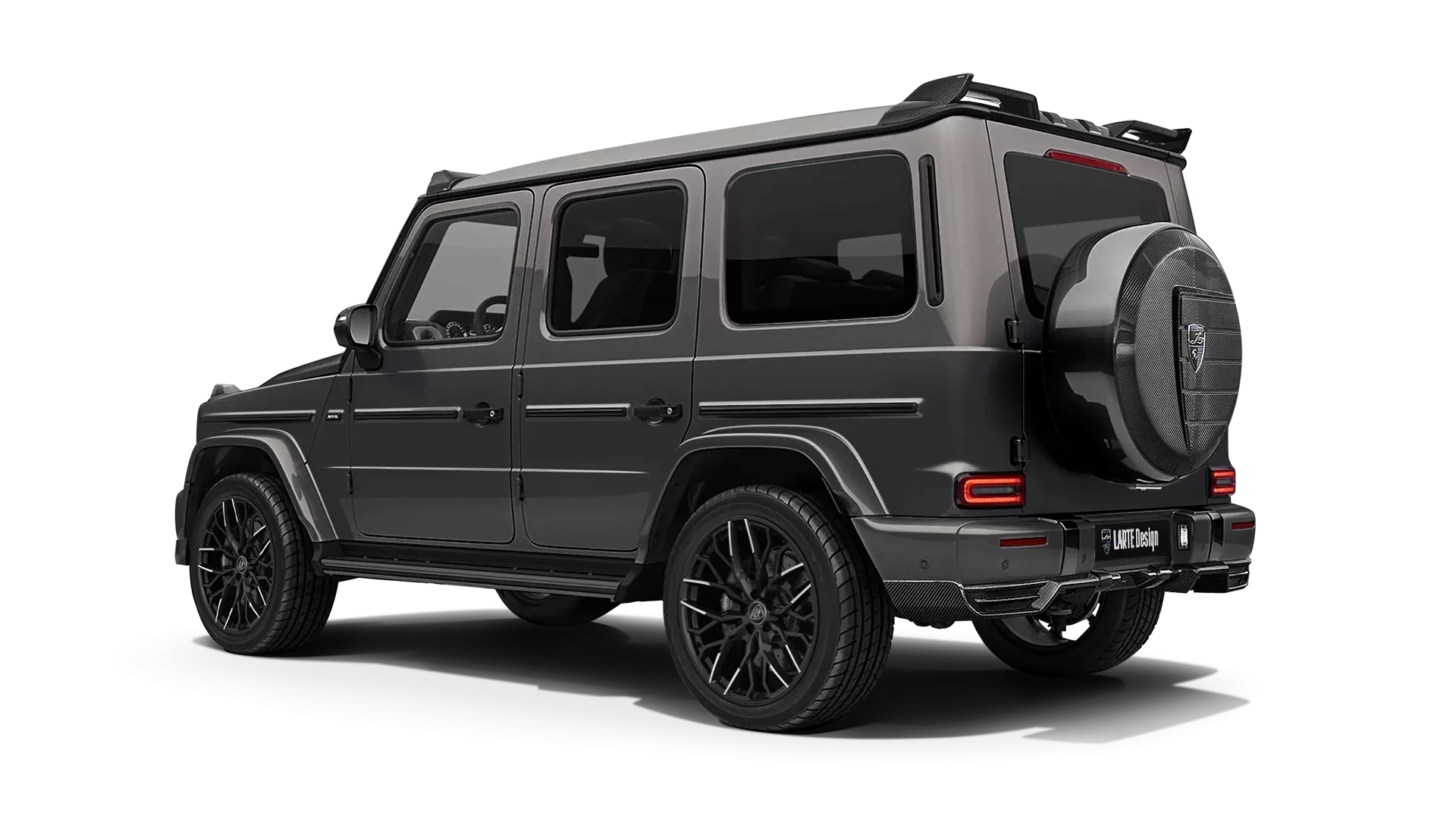 Mercedes G class W463 with carbon body kit: back view shown in Indium Grey