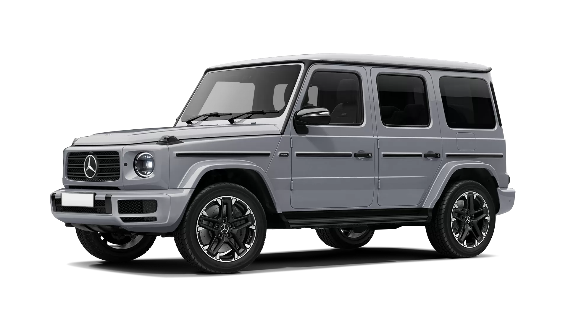 Mercedes G class W463 stock front view in Iridium Silver color