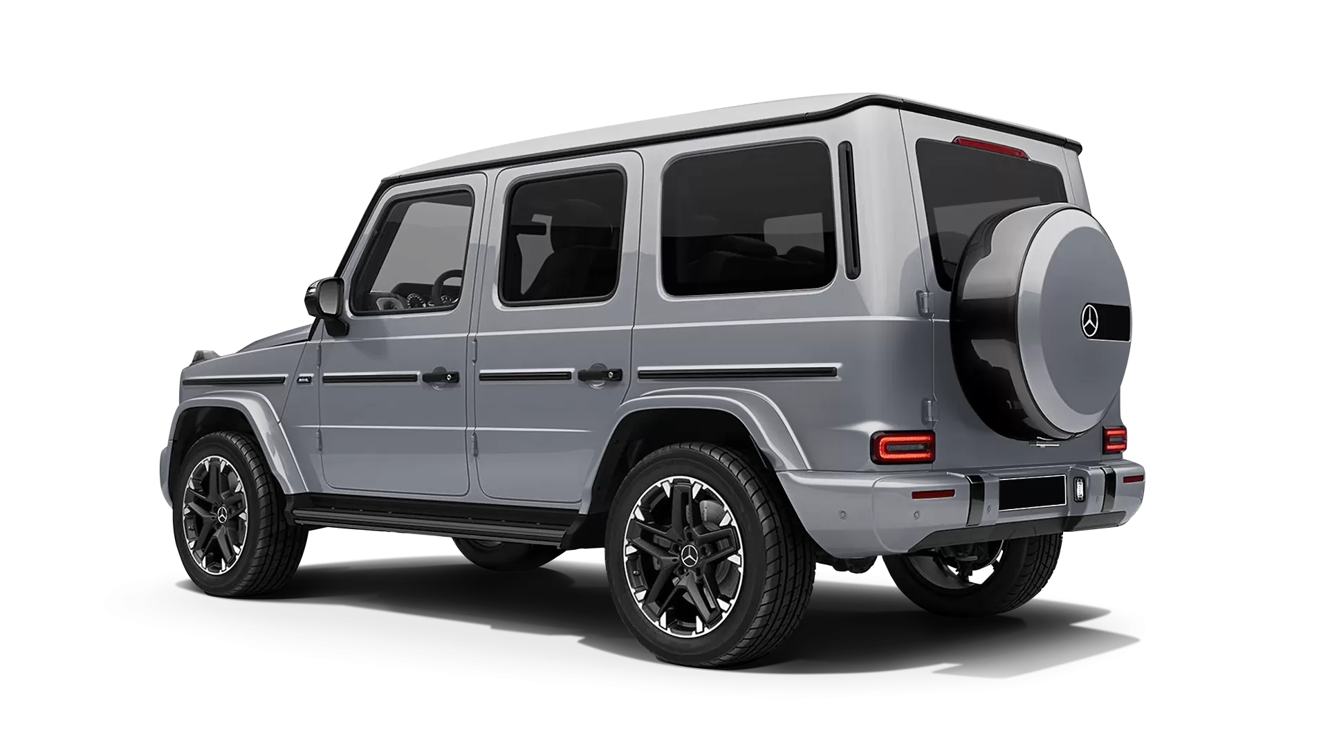 Mercedes G class W463 stock rear view in Iridium Silver color
