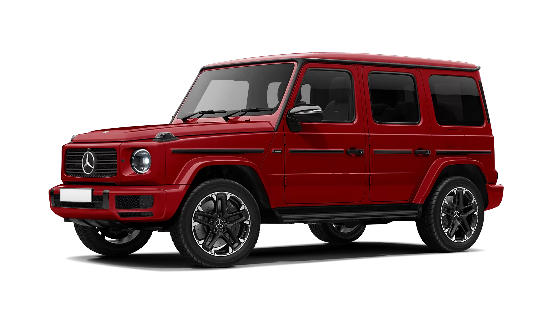 Mercedes G class W463 stock front view in Jupiter Red color