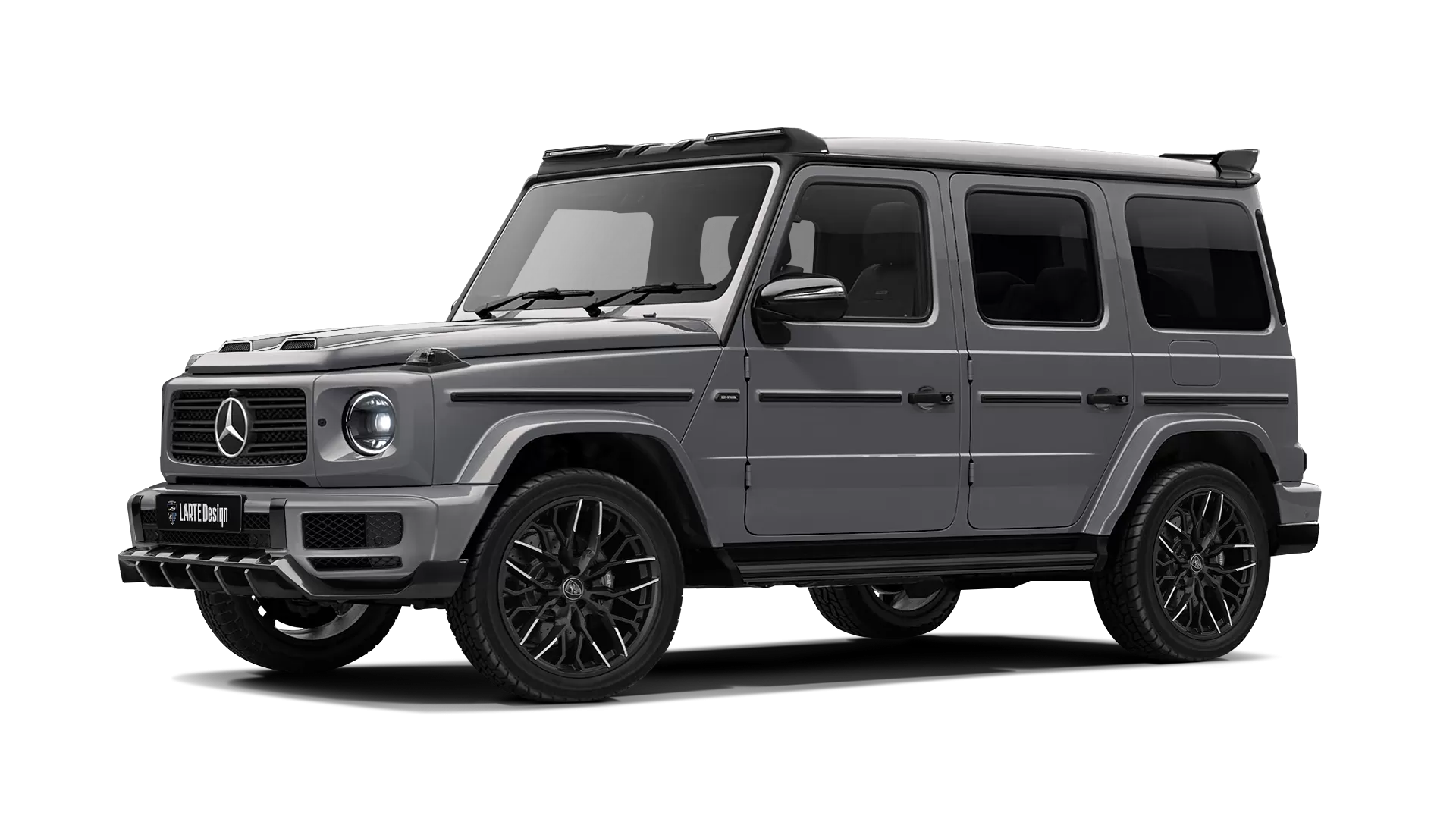 Mercedes G class W463 with painted body kit: front view shown in Mojave Silver