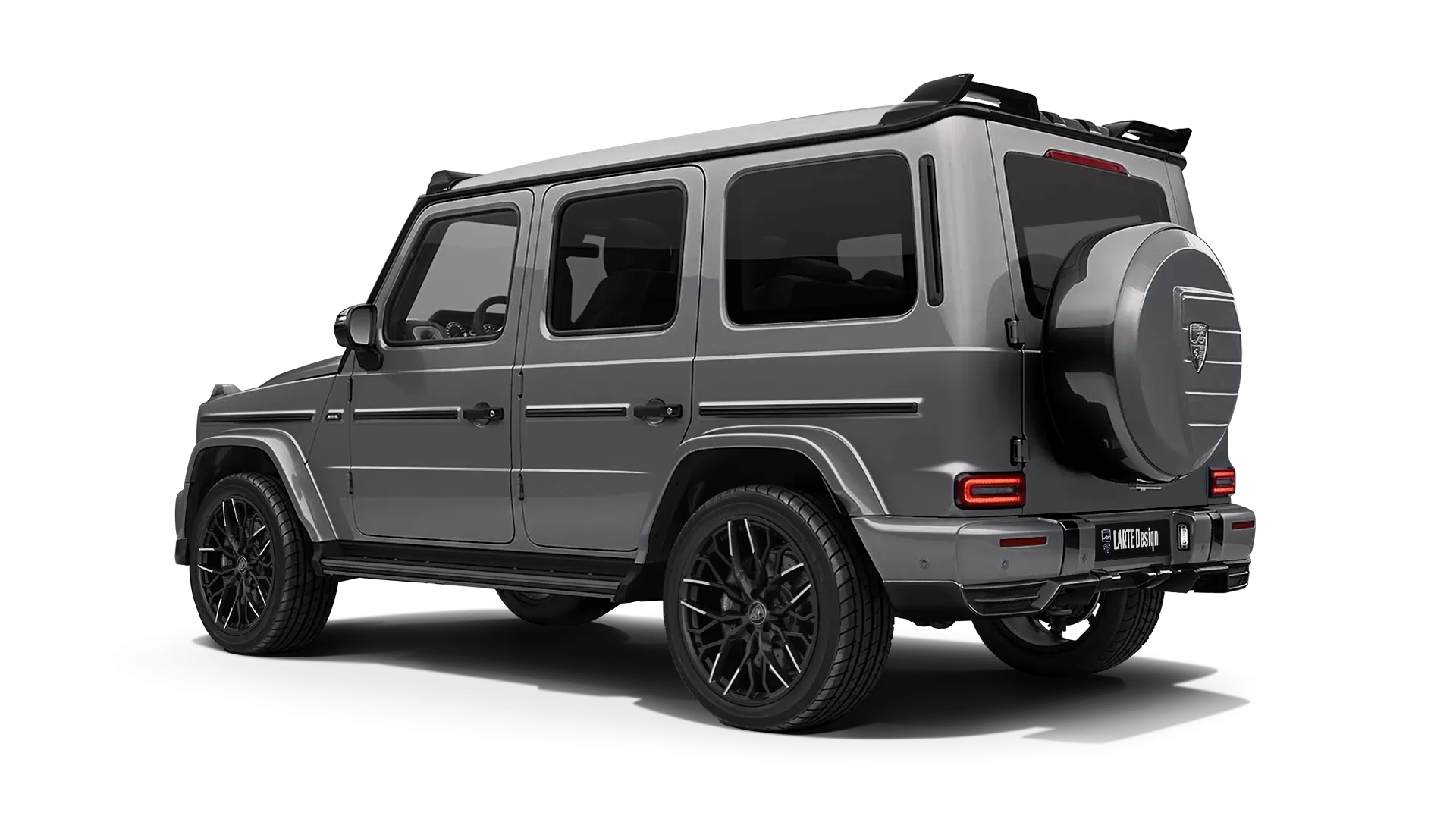 Mercedes G class W463 with painted body kit: rear view shown in Mojave Silver