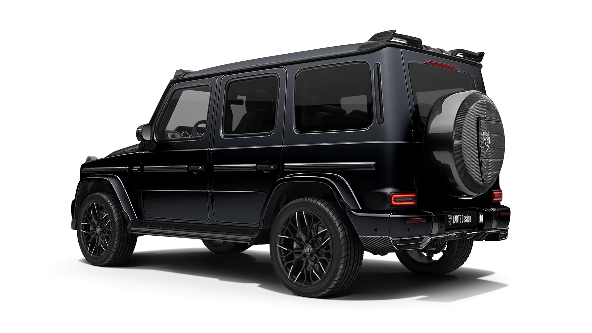 Mercedes G class W463 with carbon body kit: back view shown in Night Black