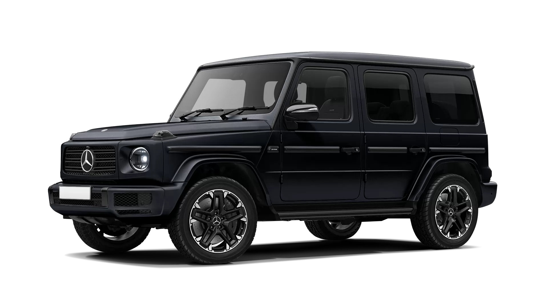 Mercedes G class W463 stock front view in Night Black color