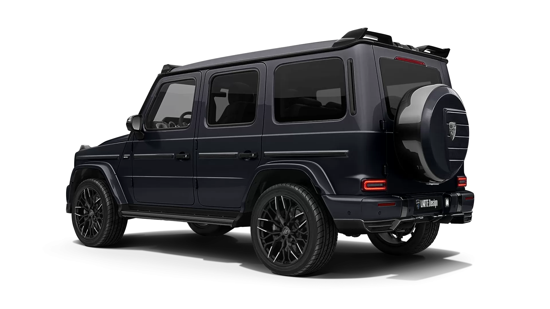 Mercedes G class W463 with painted body kit: rear view shown in Obsidian Black