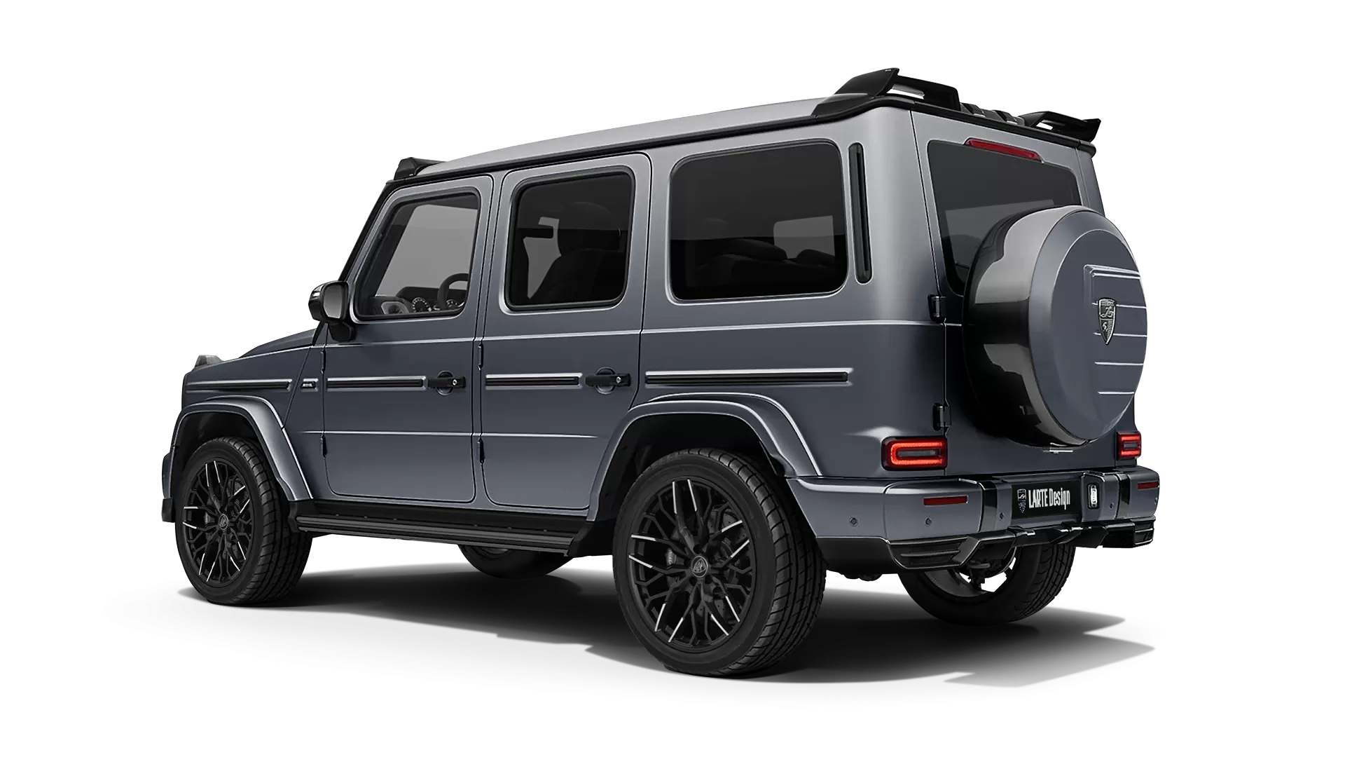 Mercedes G class W463 with painted body kit: rear view shown in Platinum Magno