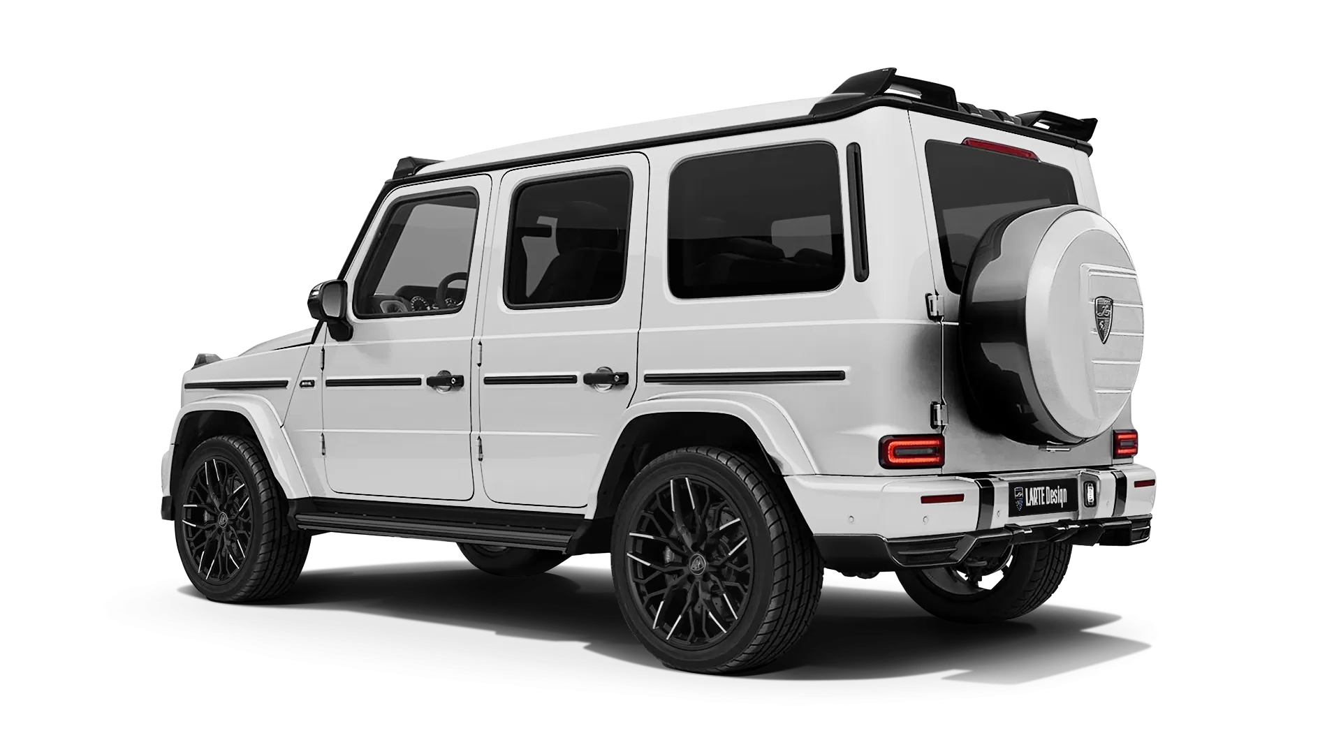 Mercedes G class W463 with painted body kit: rear view shown in Polar White