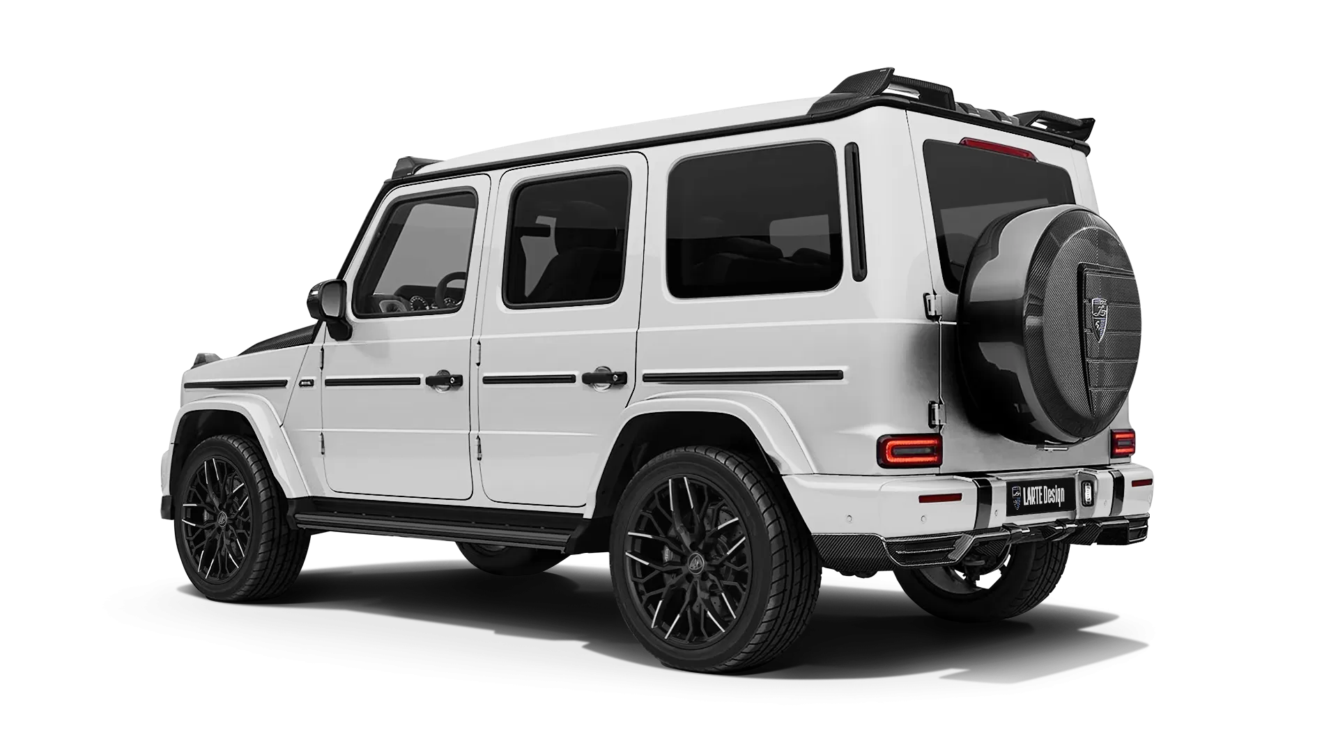 Mercedes G class W463 with carbon body kit: back view shown in Polar White