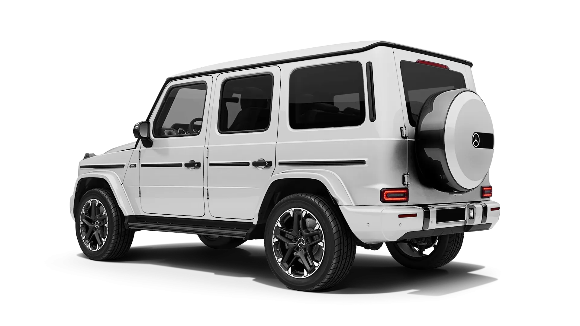 Mercedes G class W463 stock rear view in Polar White color