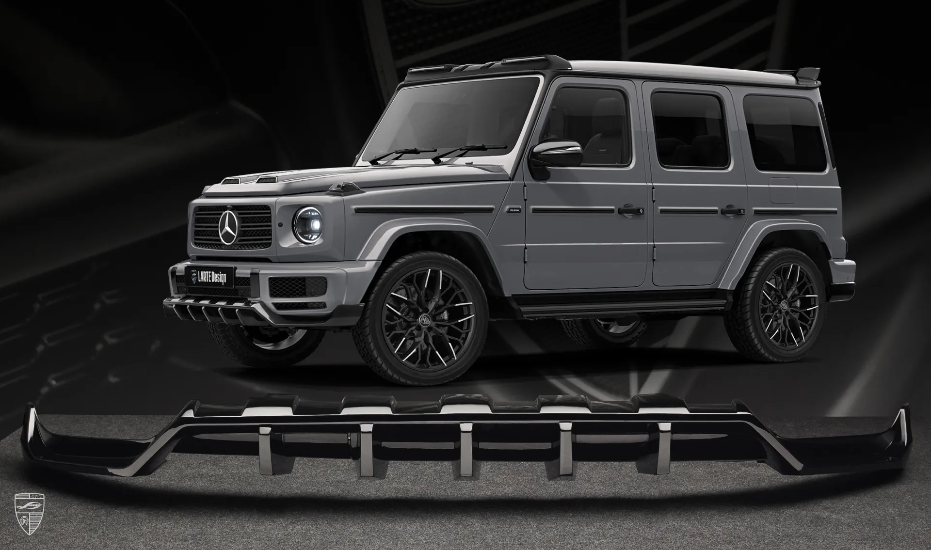 Front bumper lip splitter upgrade for the family car Mercedes G-class W463 from LARTE Design