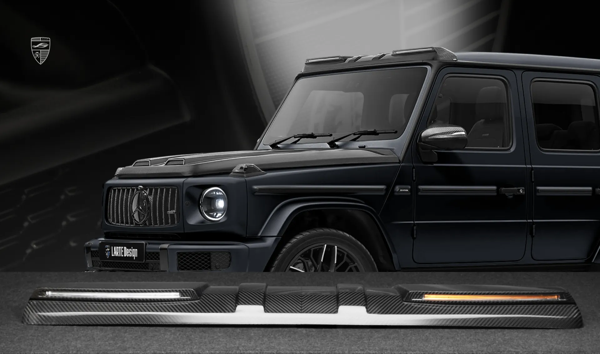 Roof trim upgrade for the luxury car Mercedes G-class W463 from LARTE Design