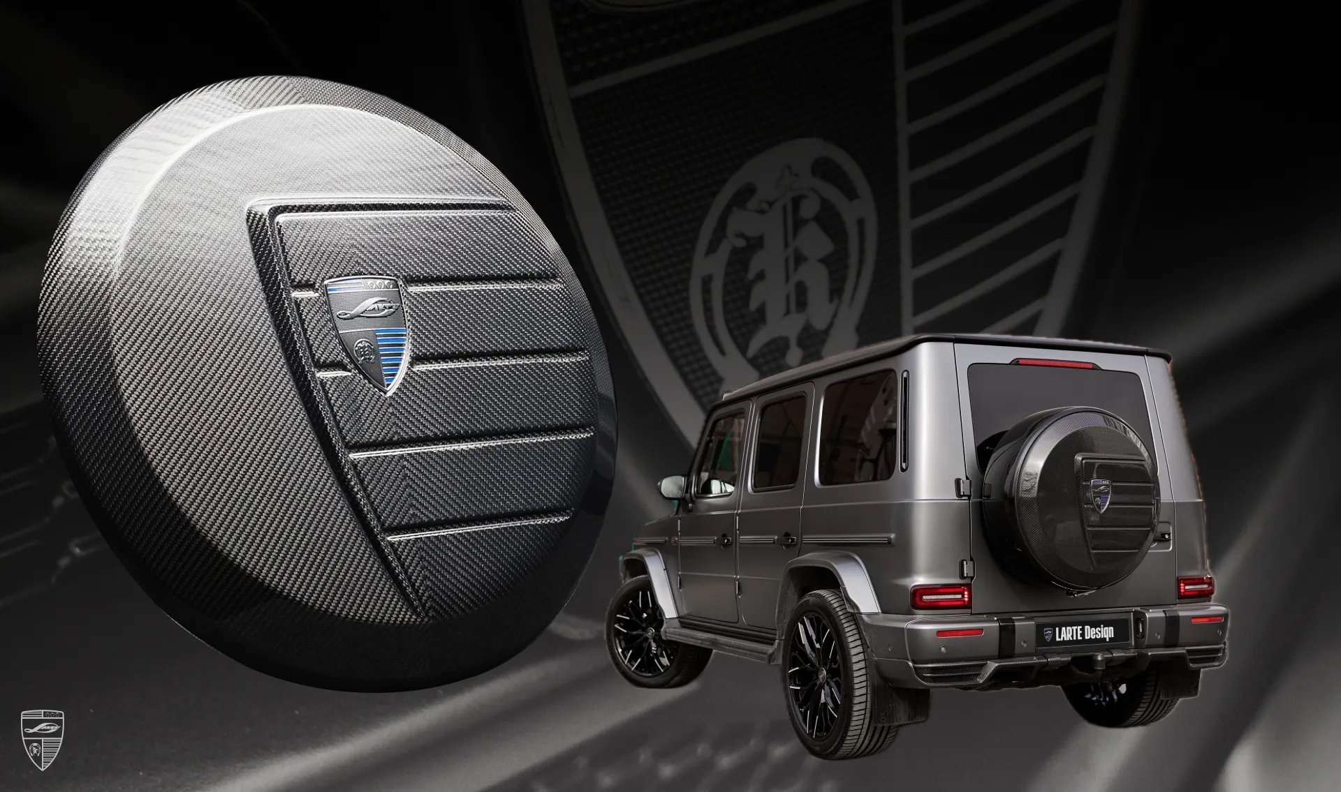 Carbonfaser-Reserveradabdeckung Upgrade für Ihren SUV Mercedes G-Klasse W463 Carbonfaser-Reserveradabdeckung Upgrade für Ihren SUV Mercedes G-Klasse W463 von LARTE Design