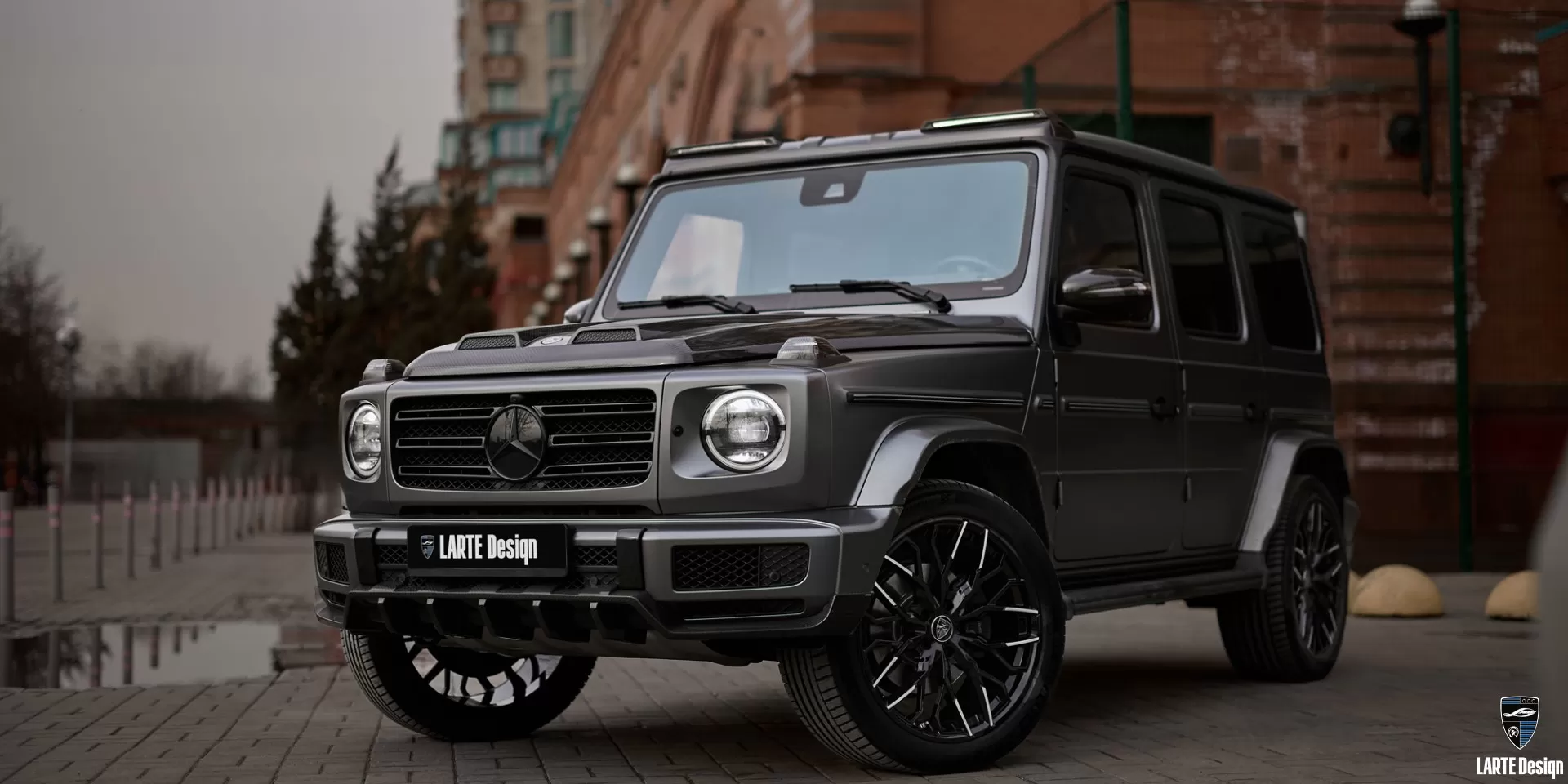 Carbon front bumper lip and forged wheels for Mercedes G class W463 G 350 d, 400 d, 500
