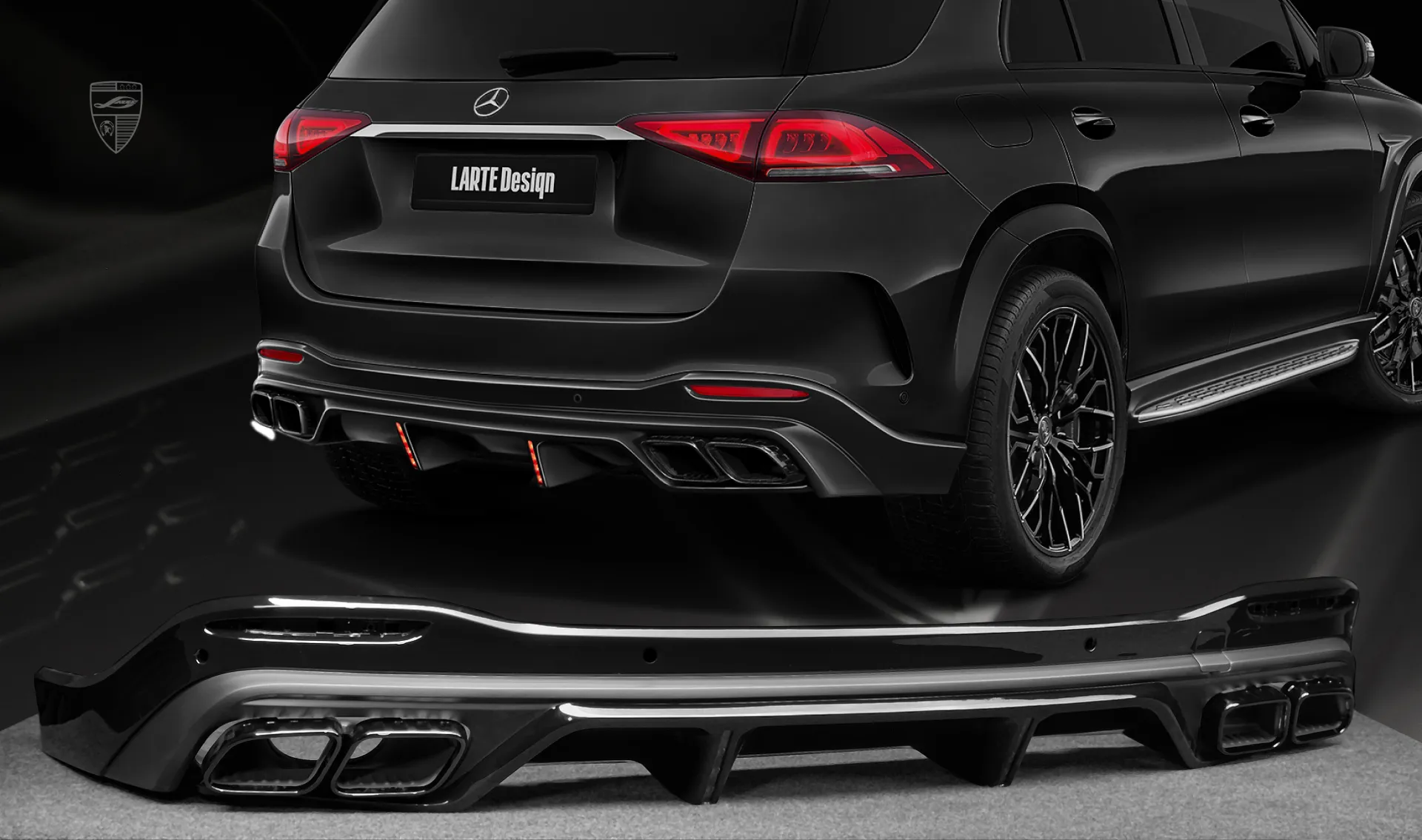 Rear skirt diffuser for your Mercedes GLE AMG 63 V167 in new appearance package Rear skirt diffuser for your Mercedes GLE AMG 63 V167 in the appearance package by LARTE Design
