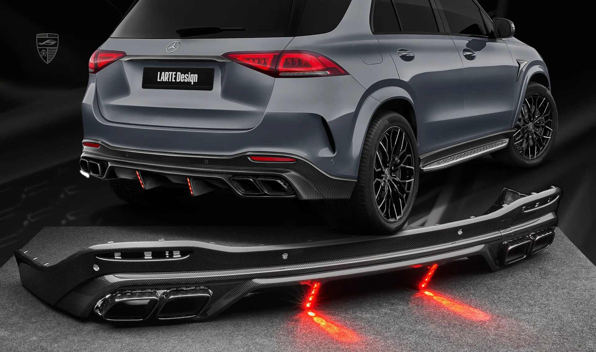 Carbon rear diffuser upgrade for your SUV Mercedes GLE AMG 63 V167 from LARTE Design