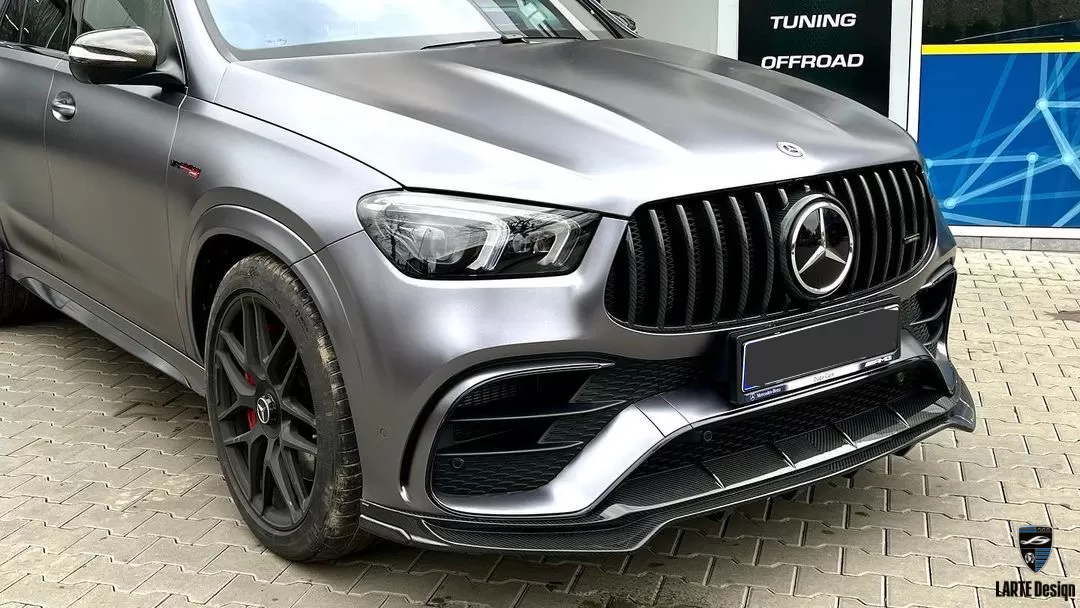 Front bumper overlay for Mercedes Benz GLE AMG 63 V167 by LARTE Design