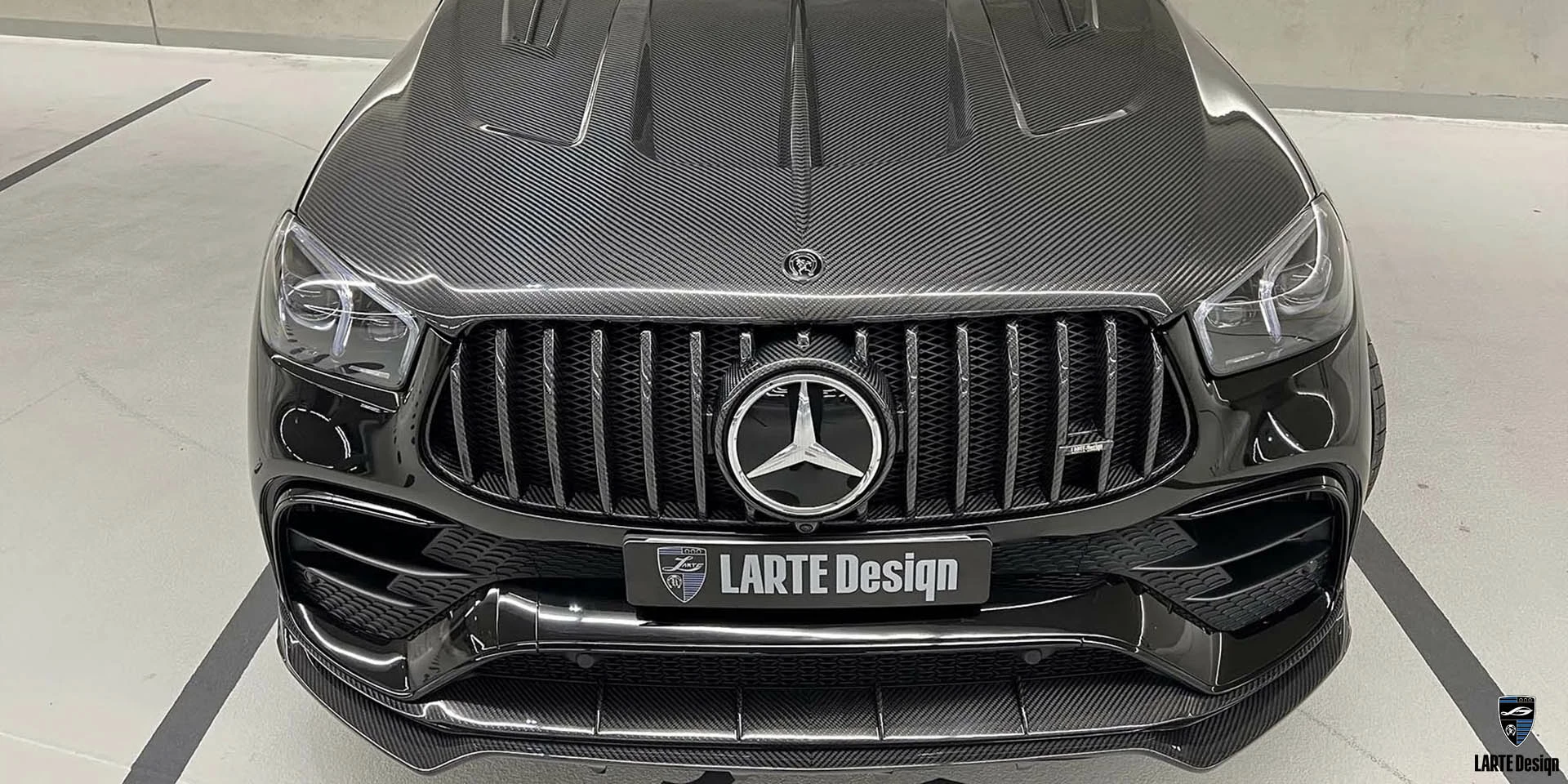 Carbon fiber Front bumper lip for Mercedes-AMG GLE 63S Selenite Grey by LARTE Design