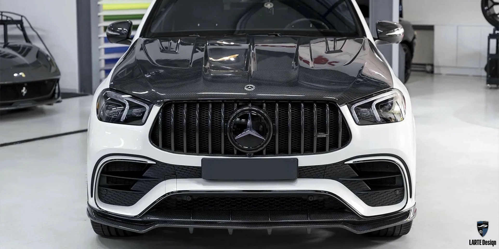 Carbon Front bumper splitter for Mercedes-AMG GLE 63S Diamond White by LARTE Design