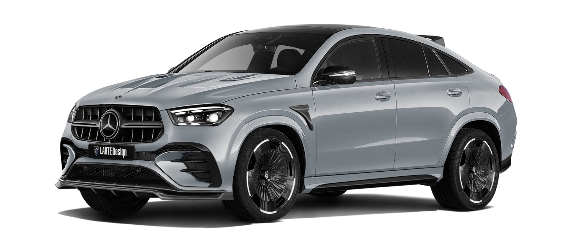 Mercedes GLE Coupe 53 C167 Facelift  mit lackiertem Karosserie-Kit: Frontansicht in High-Tech Silber