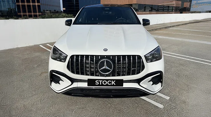 Frontansicht eines Mercedes GLE Coupe 53 C167 Facelift mit einem Karosserie-Kit für ein individuelles Erscheinungsbild