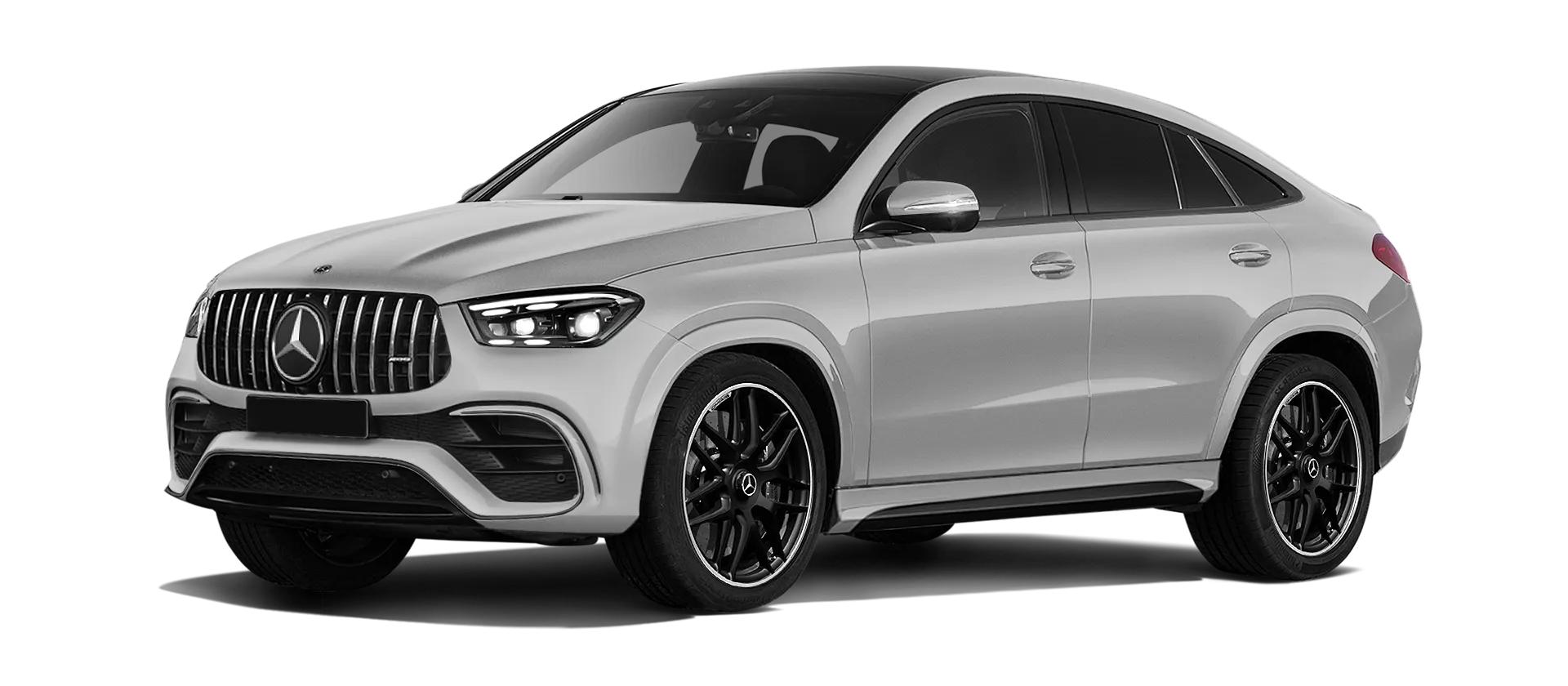 MERCEDES GLE COUPE 63 С167 FACELIFT 2023 - 2026 mit lackiertem Karosserie-Kit: Frontansicht in Alpine Gray
