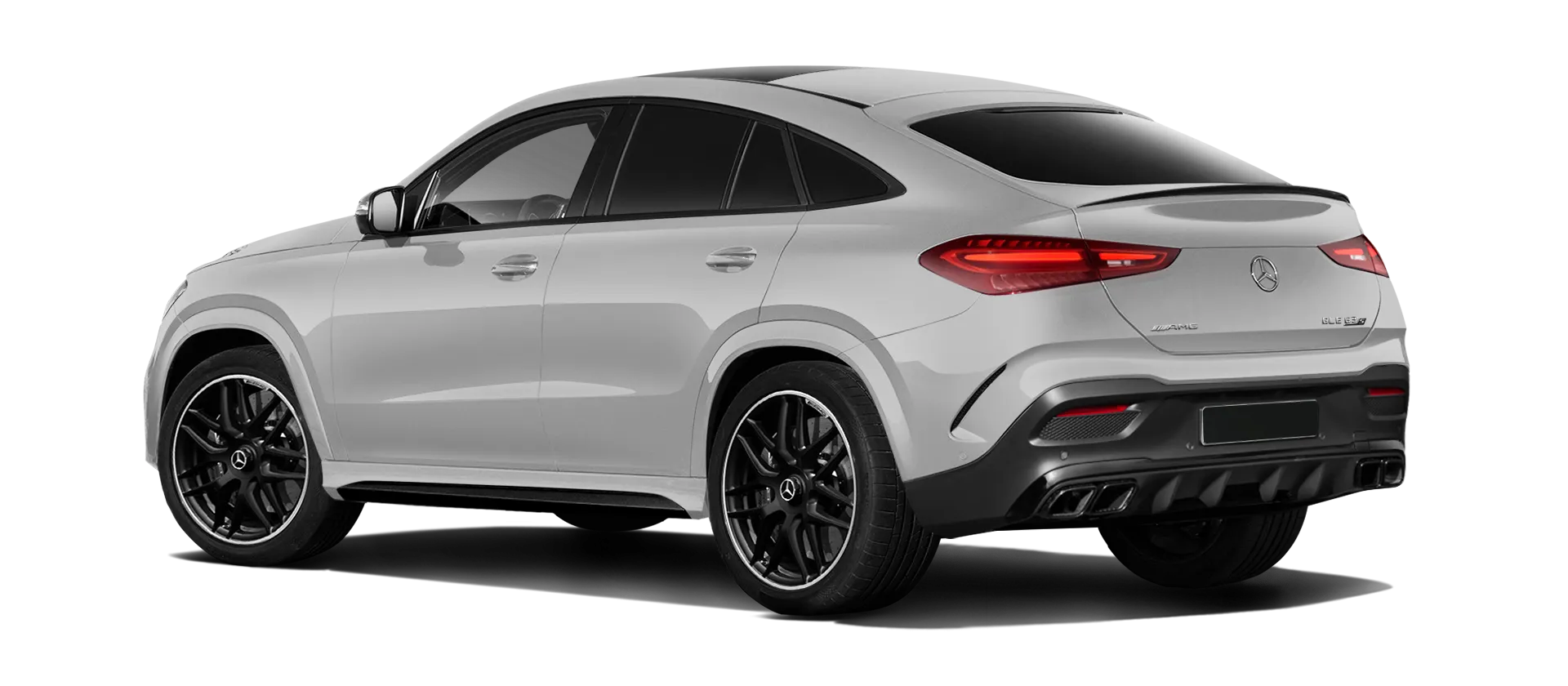 MERCEDES GLE COUPE 63 С167 FACELIFT 2023 - 2026 mit lackiertem Karosserie-Kit: Rückansicht in Alpine Gray