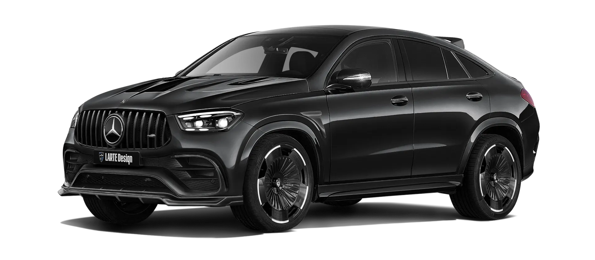 MERCEDES GLE COUPE 63 С167 FACELIFT 2023 - 2026 mit lackiertem Karosserie-Kit: Frontansicht in Obsidian Black