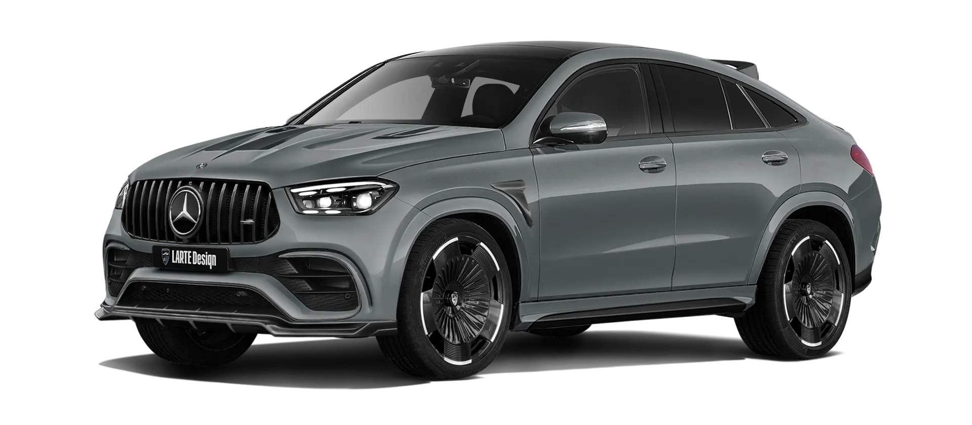 MERCEDES GLE COUPE 63 С167 FACELIFT 2023 - 2026 mit lackiertem Karosserie-Kit: Frontansicht in Silicon Gray