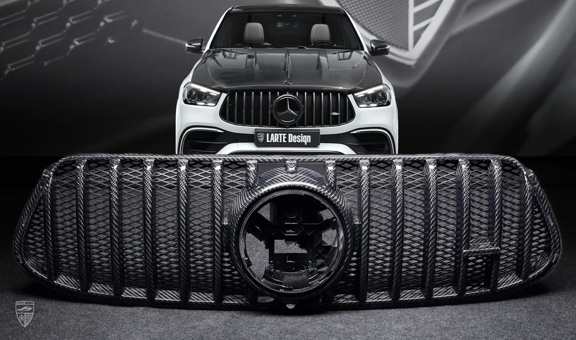 Carbonfaser-Kühlergrill Upgrade für das Familienauto GLE Coupé AMG 63 C167 Facelift von LARTE Design