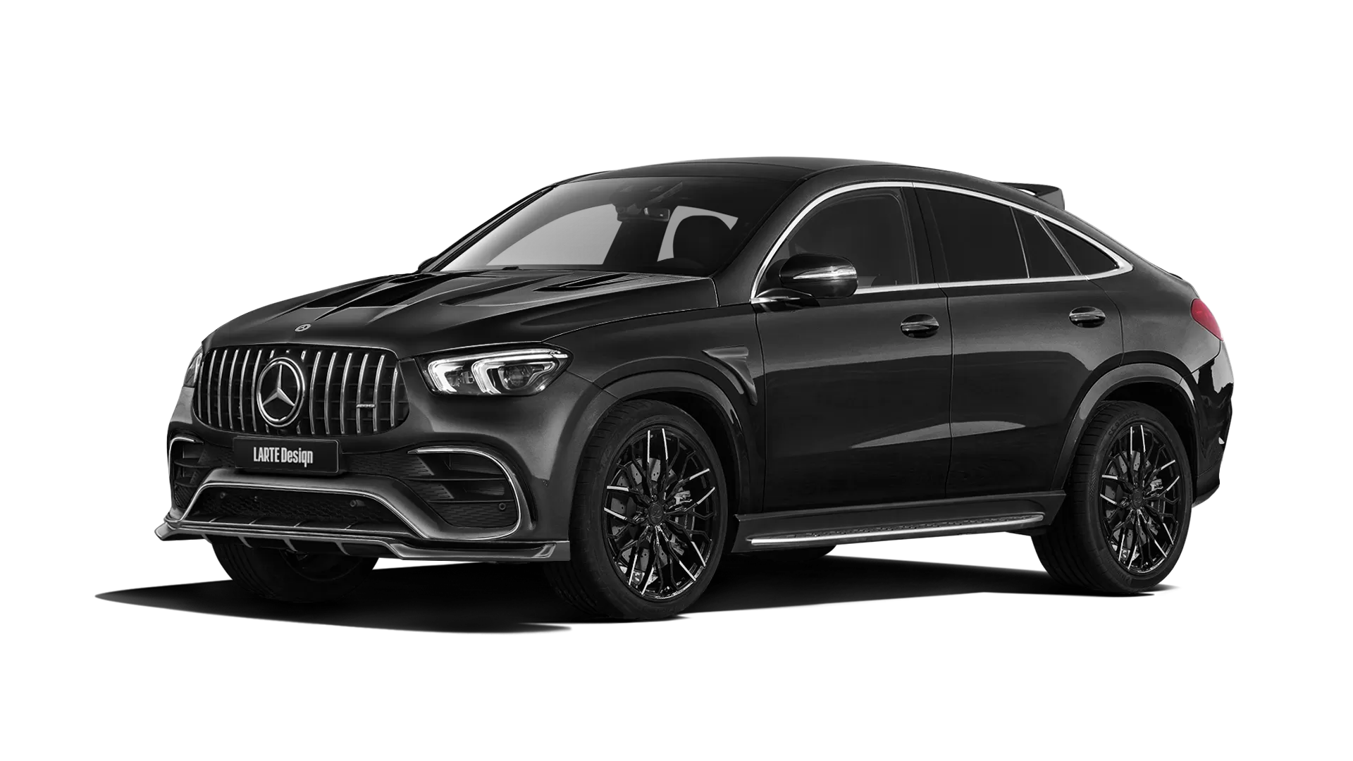 Mercedes GLE Coupe AMG 63 C167 with painted body kit: front view shown in Black Non-Metallic