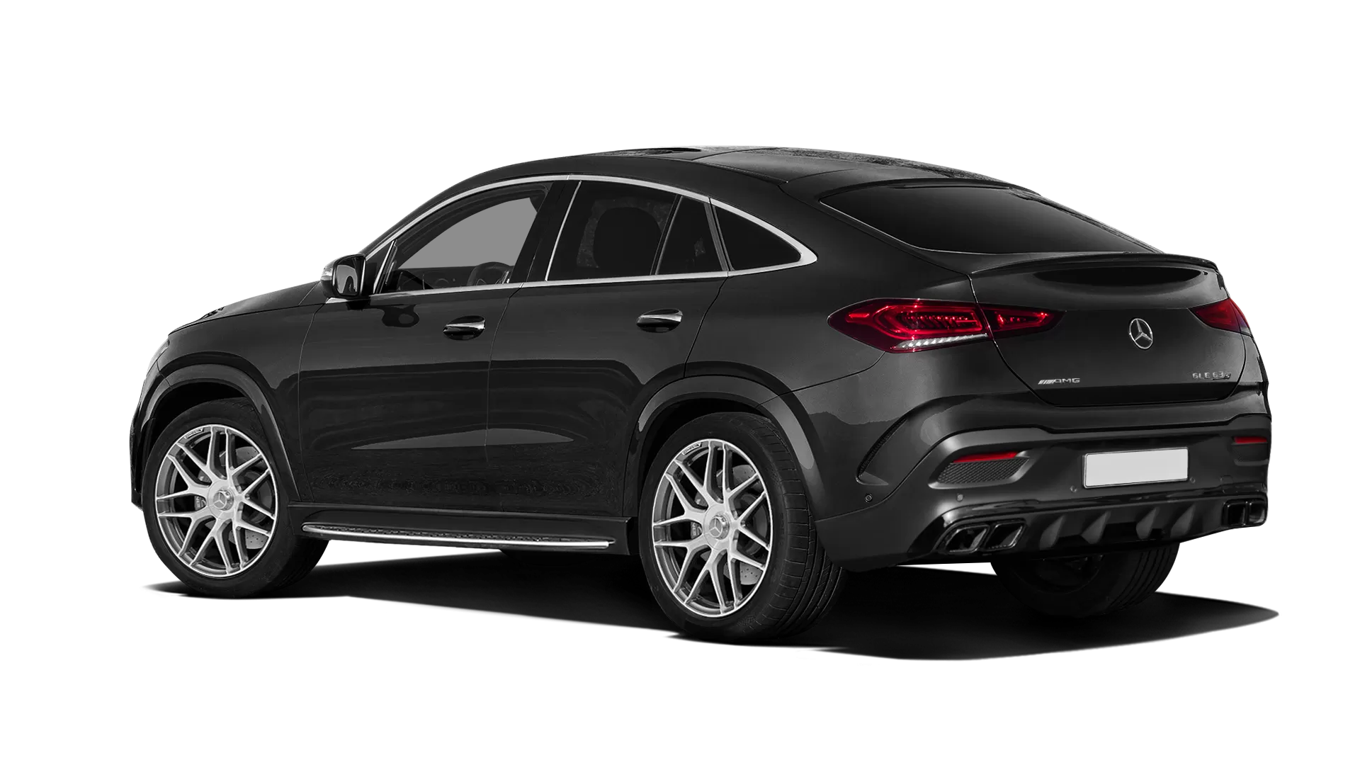 Mercedes GLE Coupe AMG 63 C167 stock rear view in Black Non-Metallic color