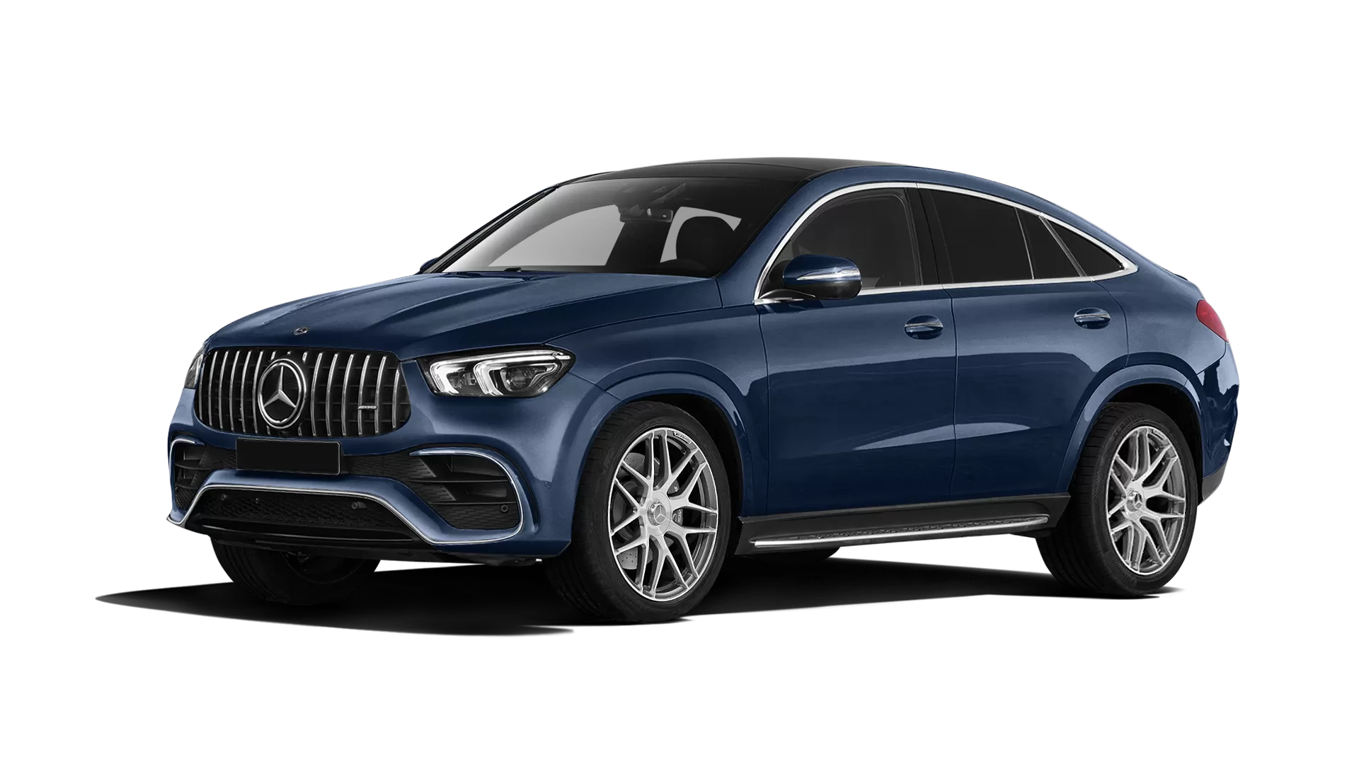 Mercedes GLE Coupe AMG 63 C167 stock front view in Cavansite Blue color