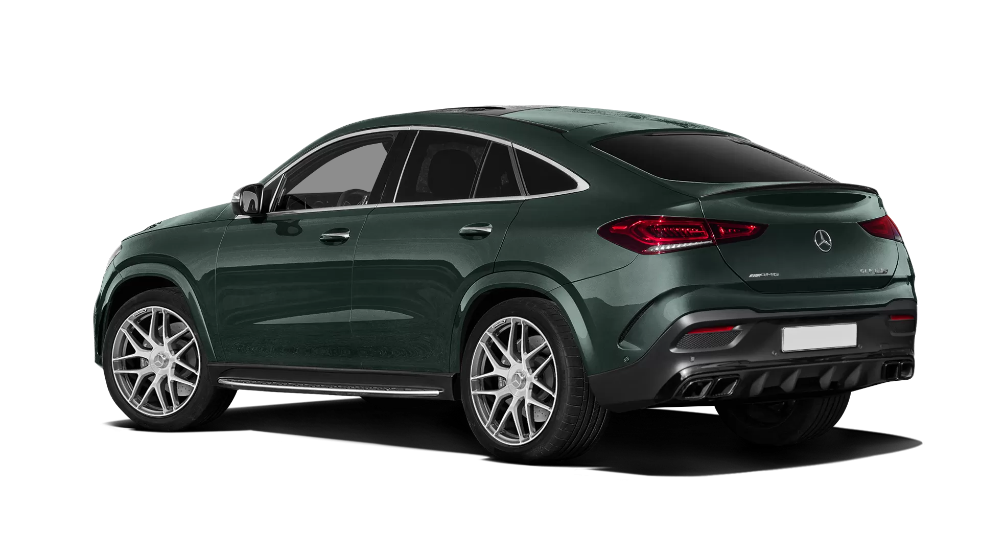 Mercedes GLE Coupe AMG 63 C167 with painted body kit: rear view shown in Emerald Green