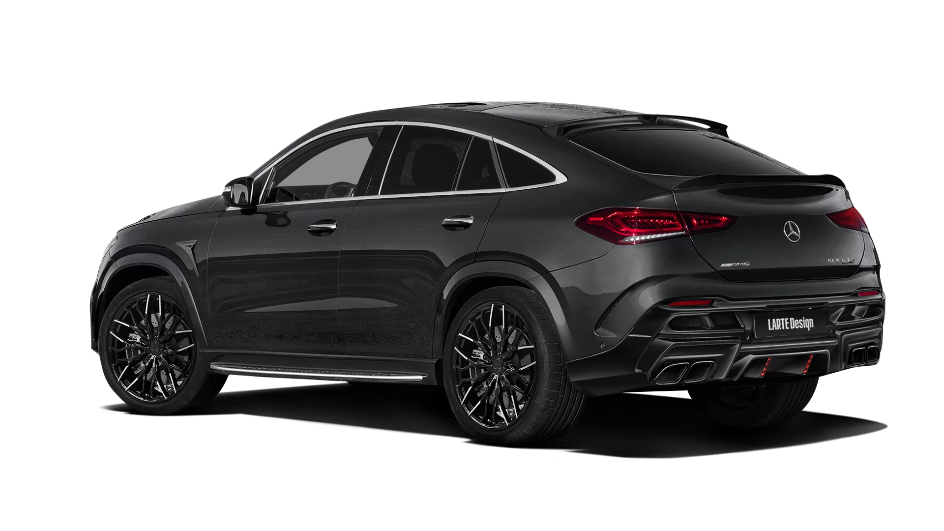 Mercedes GLE Coupe AMG 63 C167 with painted body kit: rear view shown in Obsidian Black