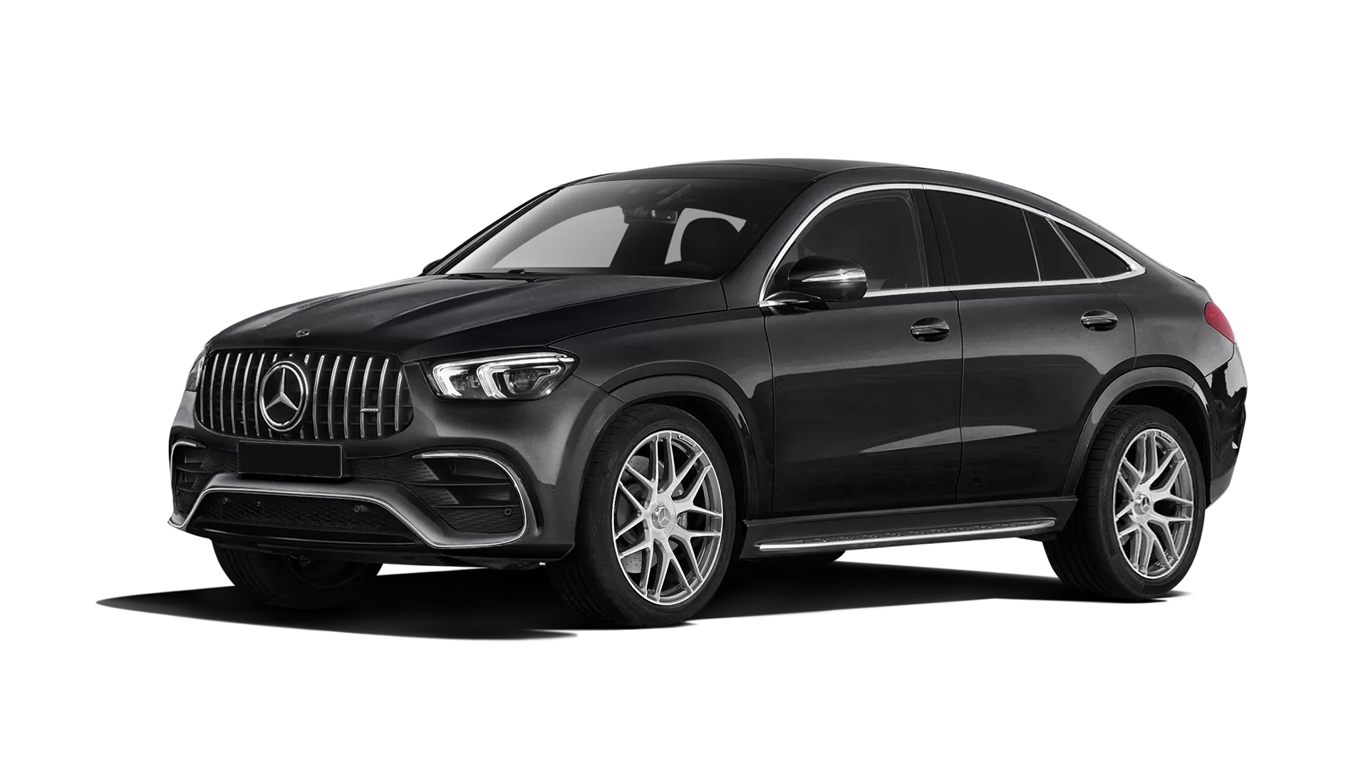 Mercedes GLE Coupe AMG 63 C167 stock front view in Obsidian Black color