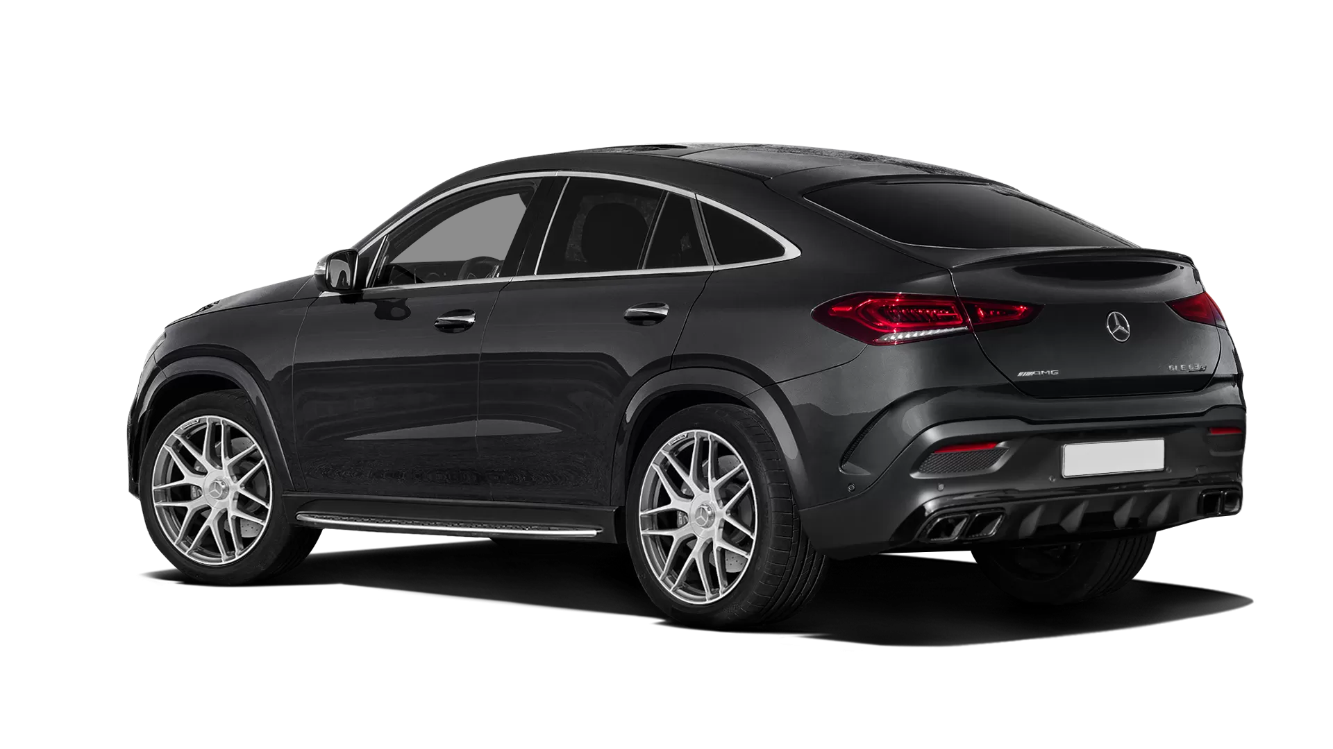 Mercedes GLE Coupe AMG 63 C167 stock rear view in Obsidian Black color