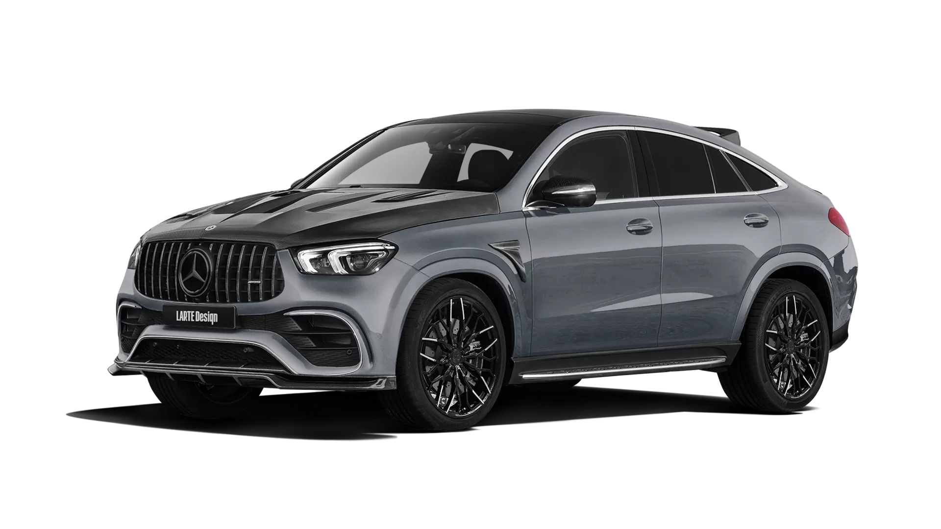 Mercedes GLE Coupe AMG 63 C167 with carbon body kit: front view shown in Selenite Grey