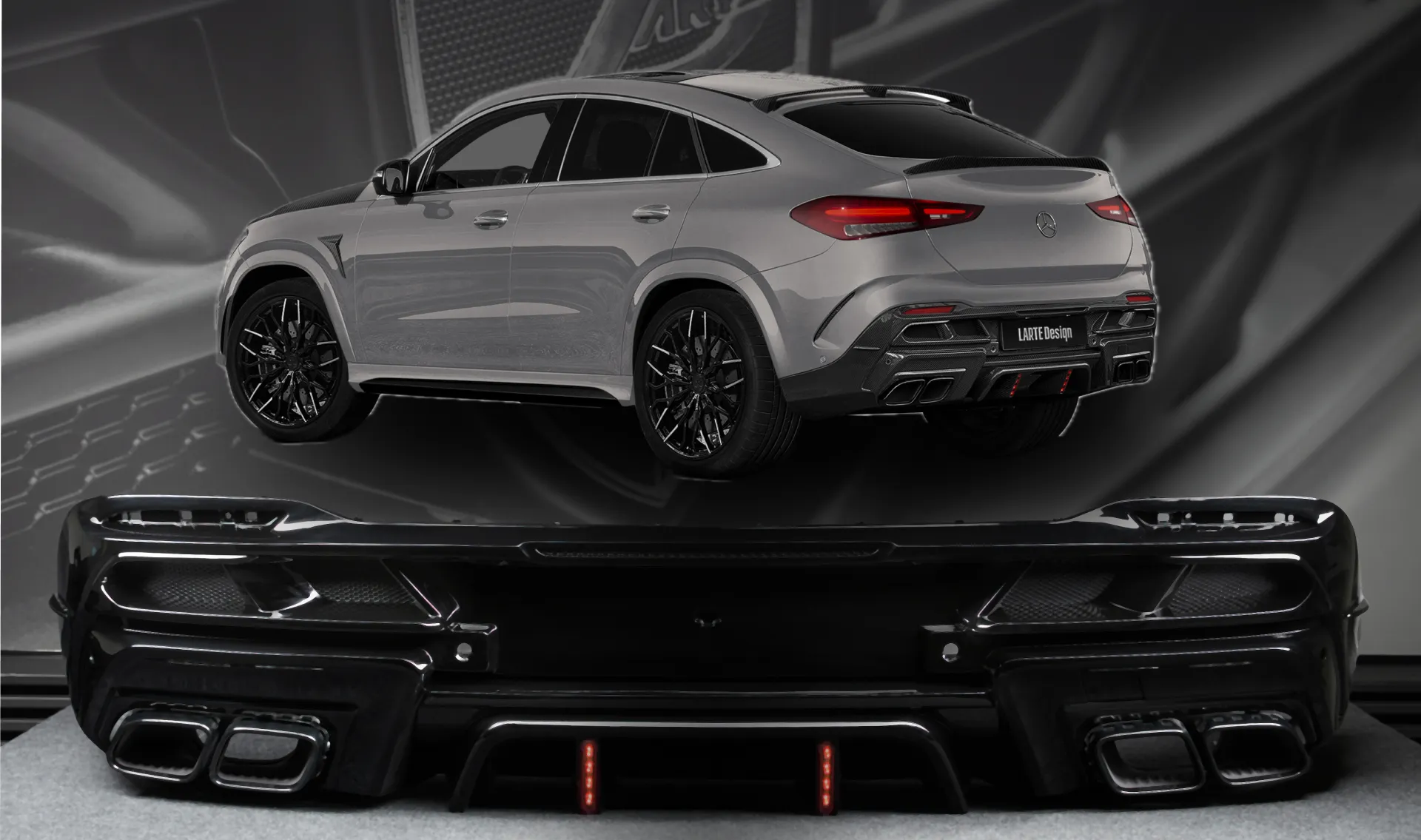 Heckdiffusor für Ihren MERCEDES GLE 63 AMG COUPE C167 im Erscheinungspaket von LARTE Design